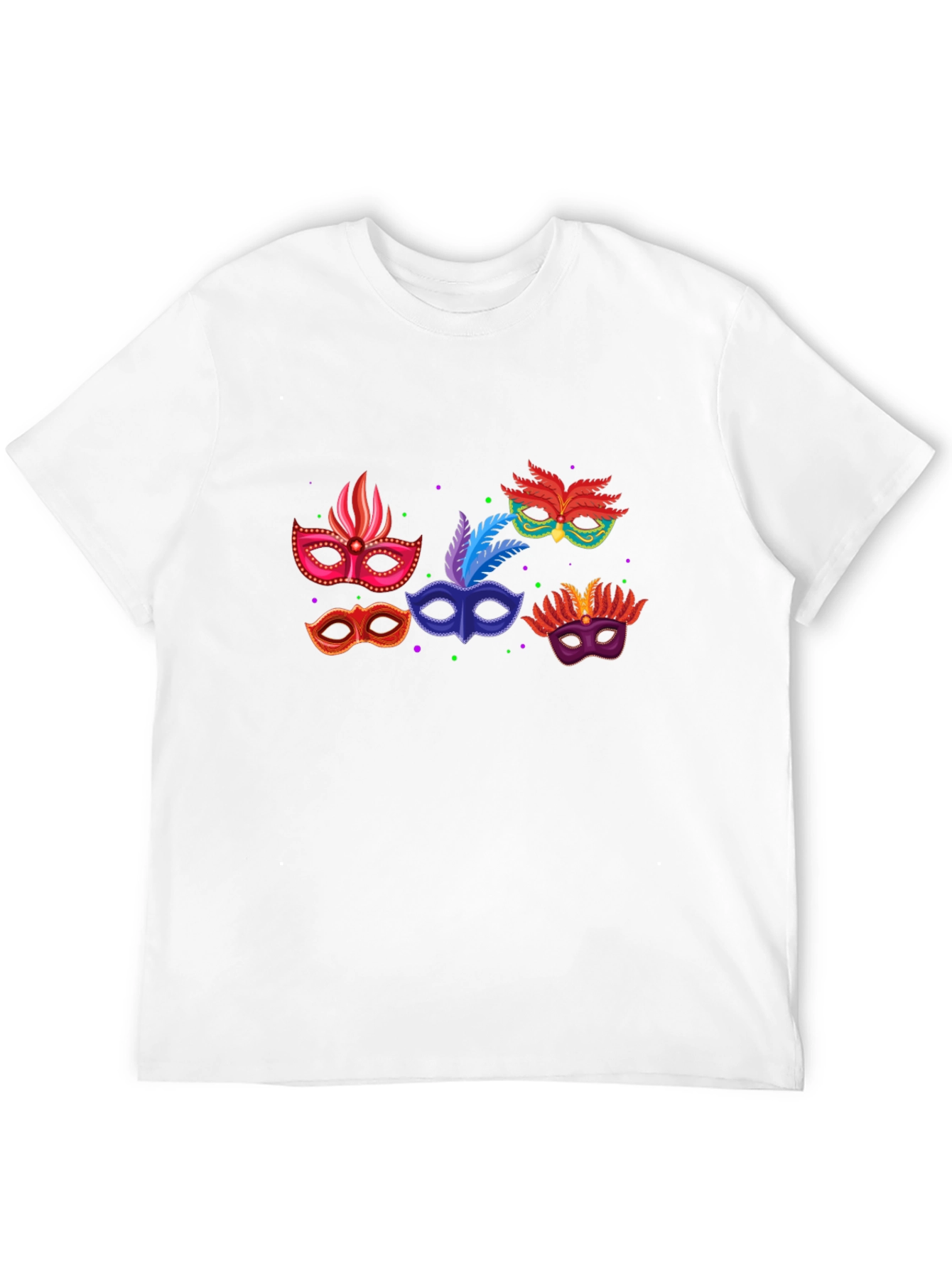 Mardi Gras Mask Graphic T-Shirt - Black - 12