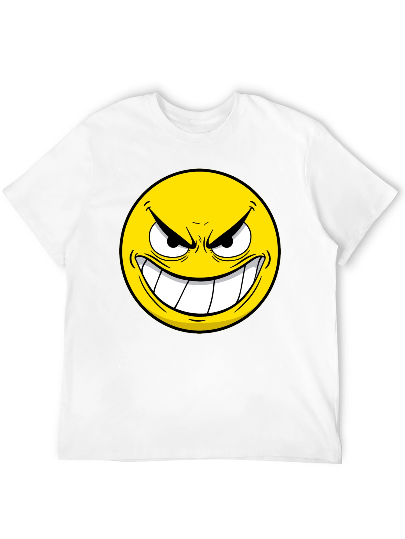 Black Evil Emoji Graphic Tee - Black Cotton T-Shirt view 12