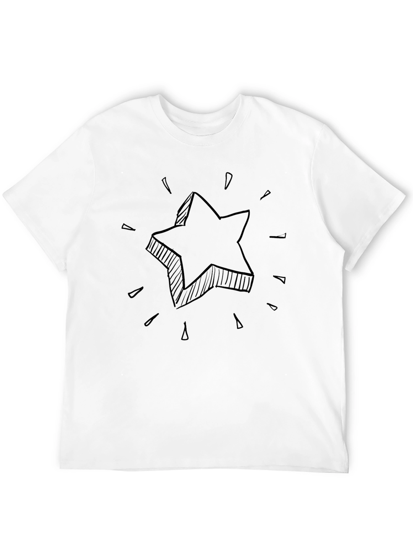 Black Black Star Graphic Men's Tee - Modern Casual Wear view 12