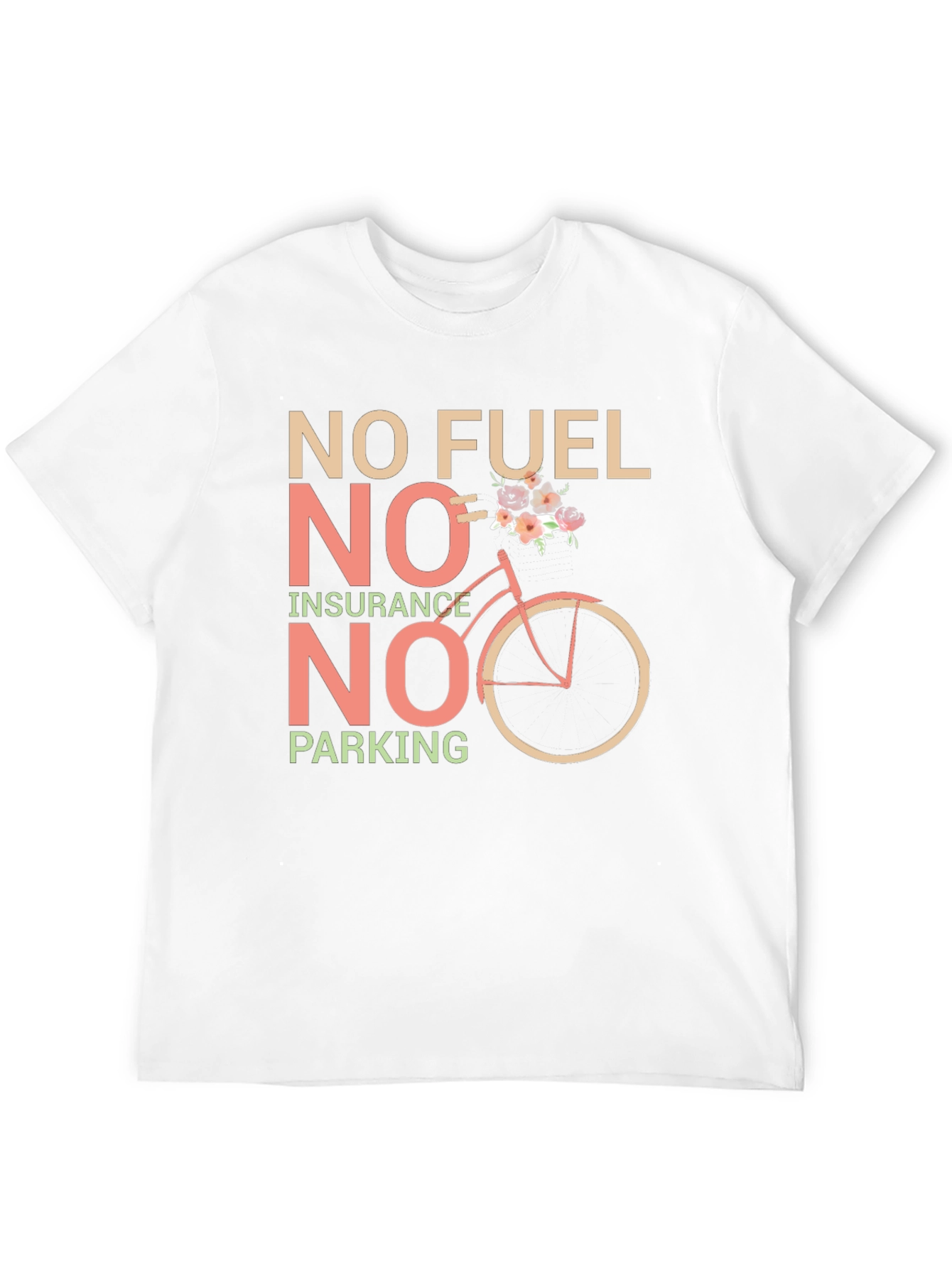 Black Eco-Friendly Biking Tee - No Fuel, Insurance, Parking view 12
