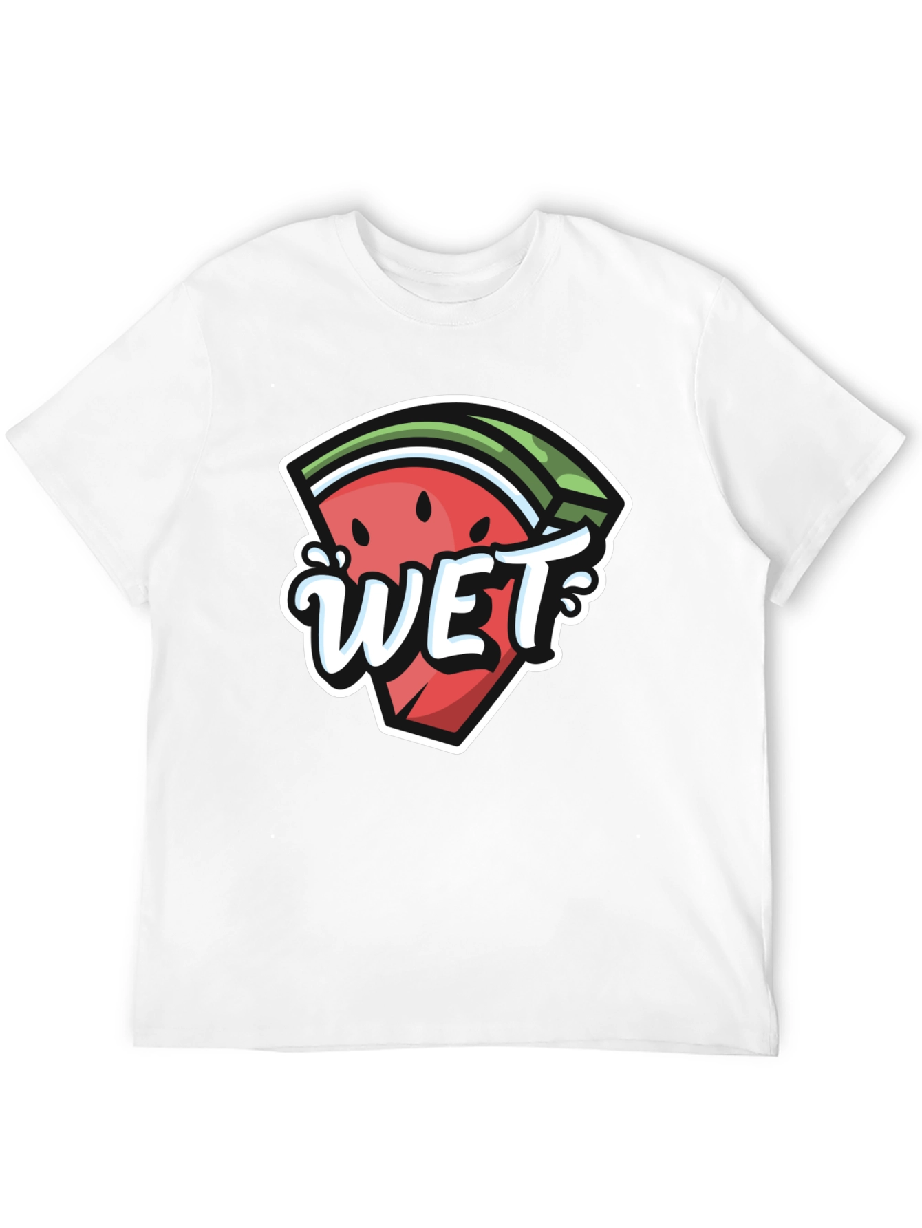 Black Watermelon Wet Graphic Tee - Summer Fun T-Shirt view 12