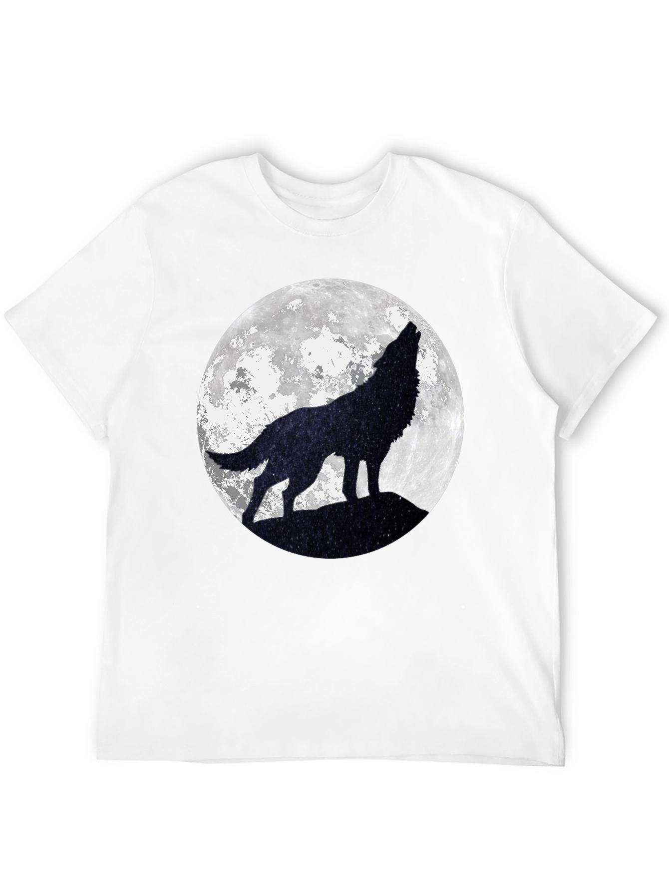 Black Wolf Moon Graphic Tee - Black Cotton T-Shirt view 12
