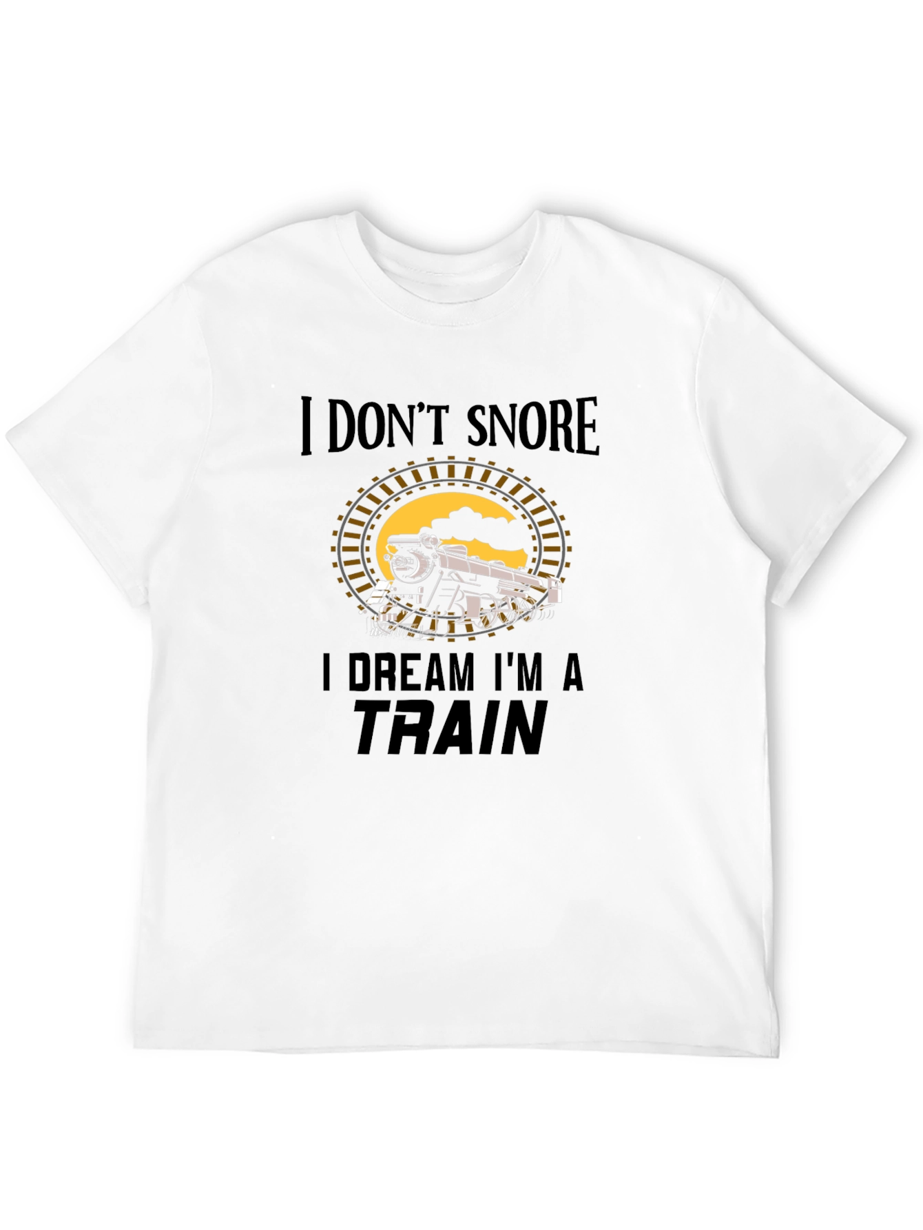 Black Funny 'I Dream I'm a Train' Graphic T-Shirt view 12