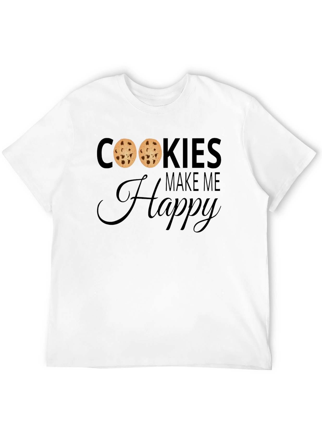 Black Cookies Make Me Happy T-Shirt - Cute Cookie Lover Tee view 12