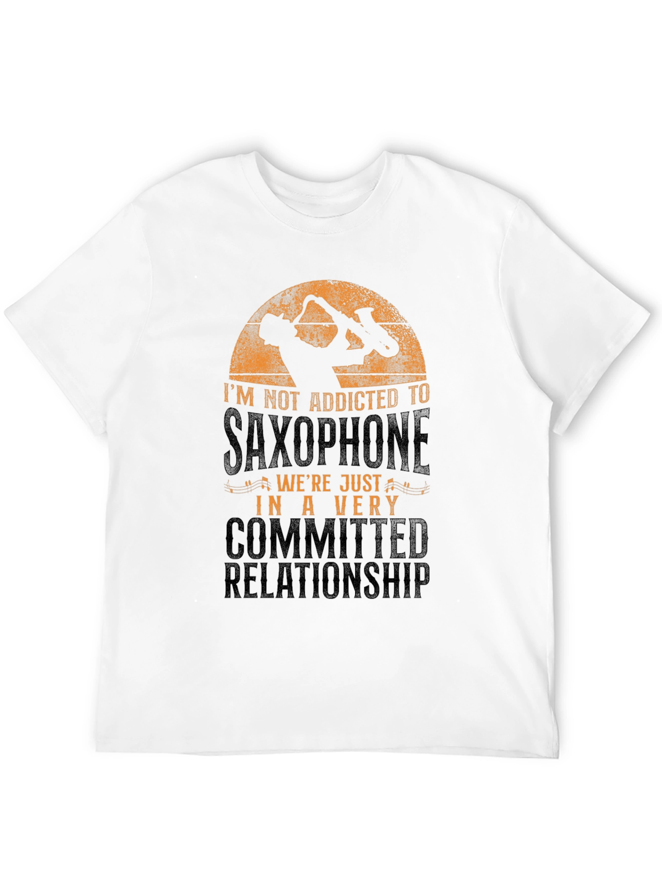 Black Saxophone Relationship T-Shirt - Musician's Apparel view 12