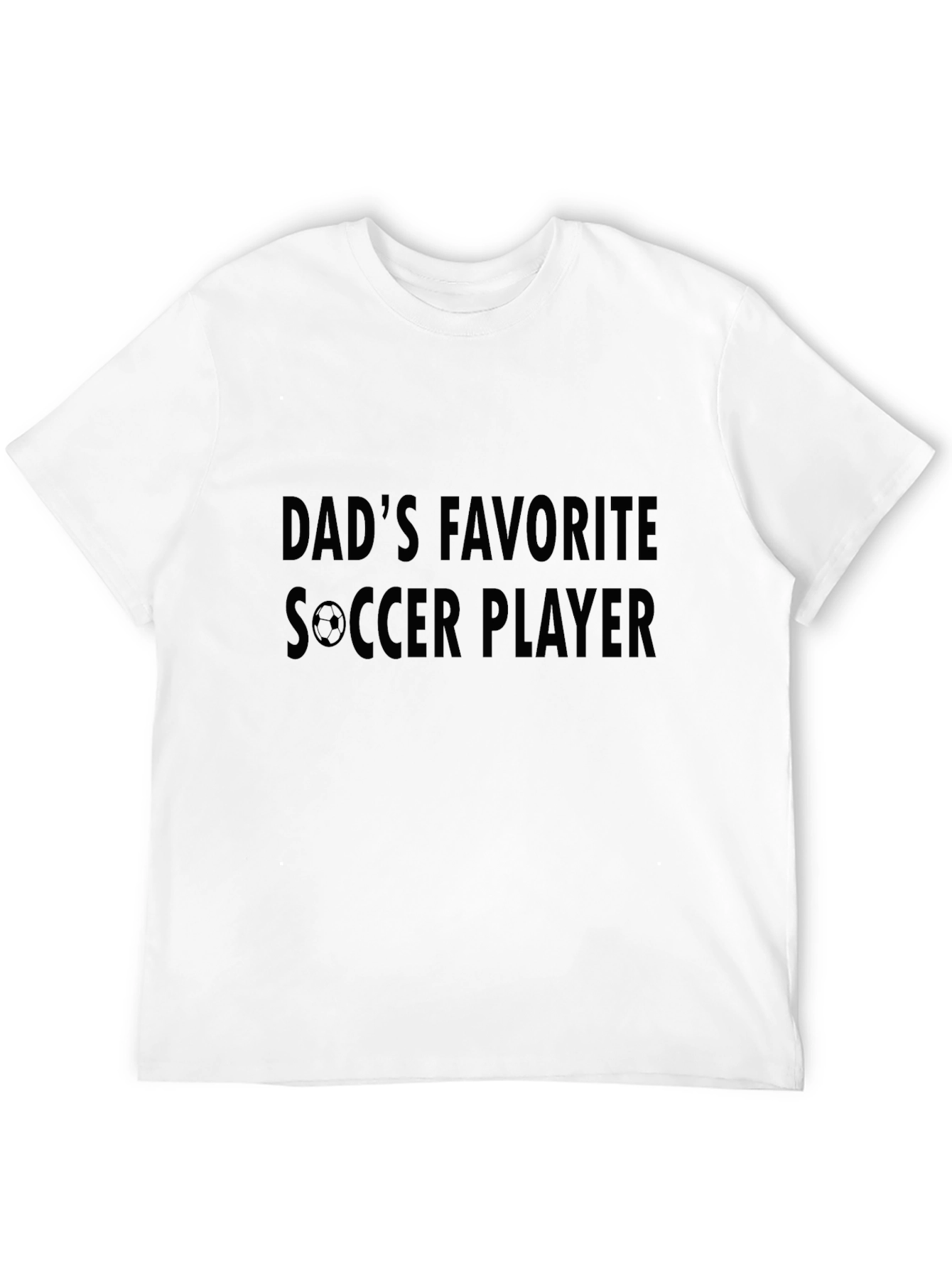 Black Dad's Favorite Soccer Player Black T-Shirt view 12