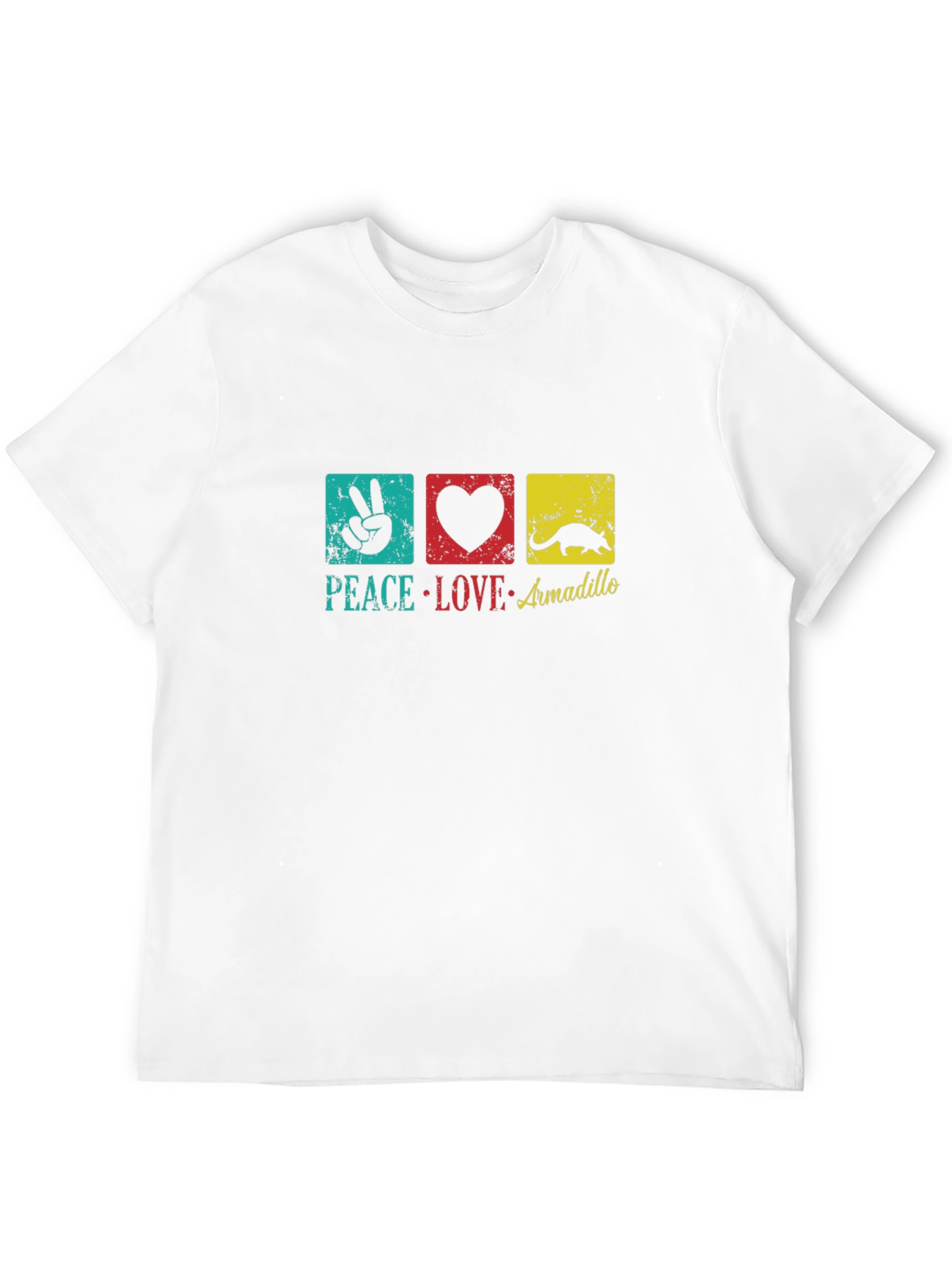 Black Peace Love Armadillo Graphic T-Shirt view 12