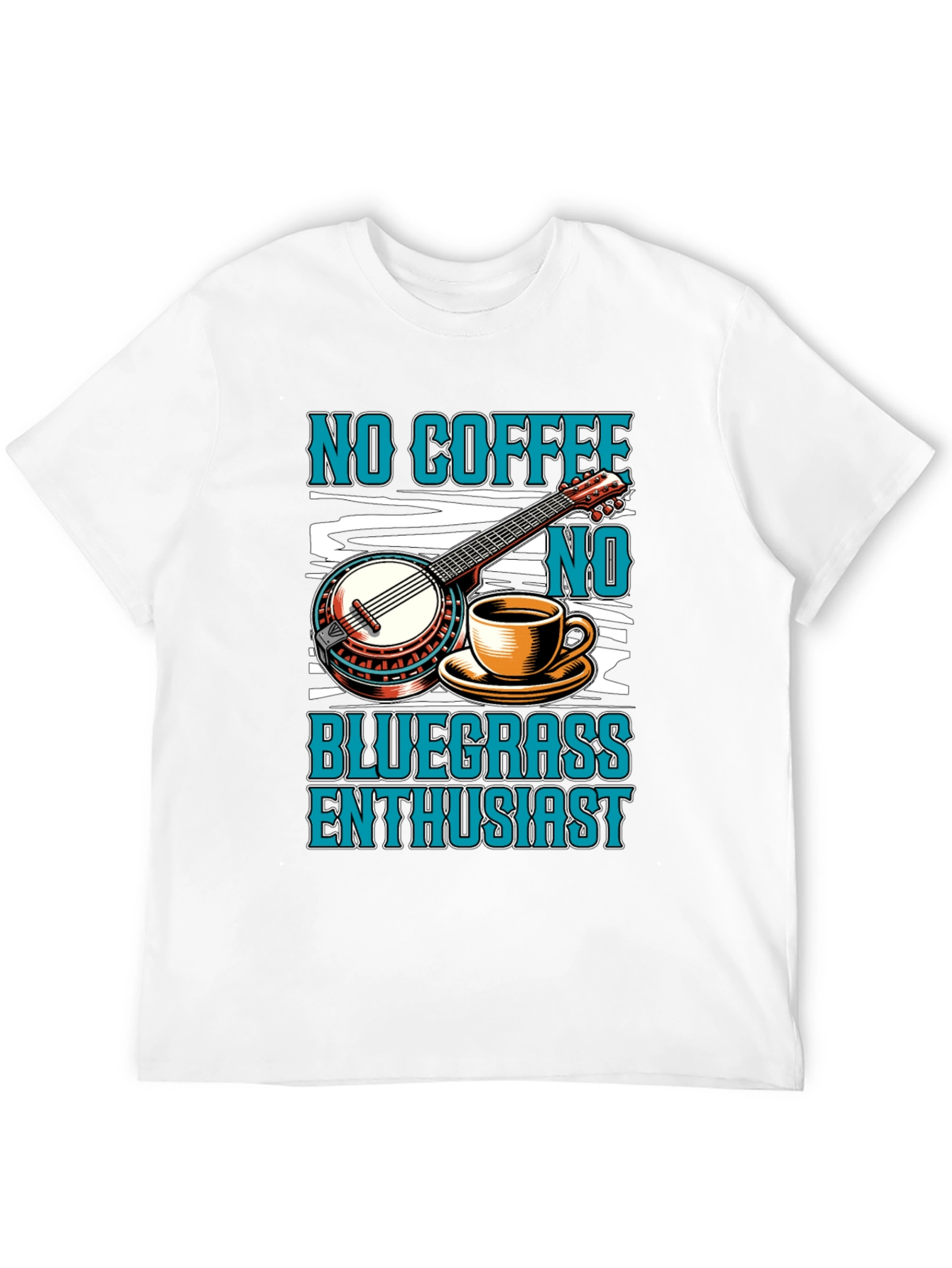 Black No Coffee No Bluegrass Enthusiast T-Shirt view 12