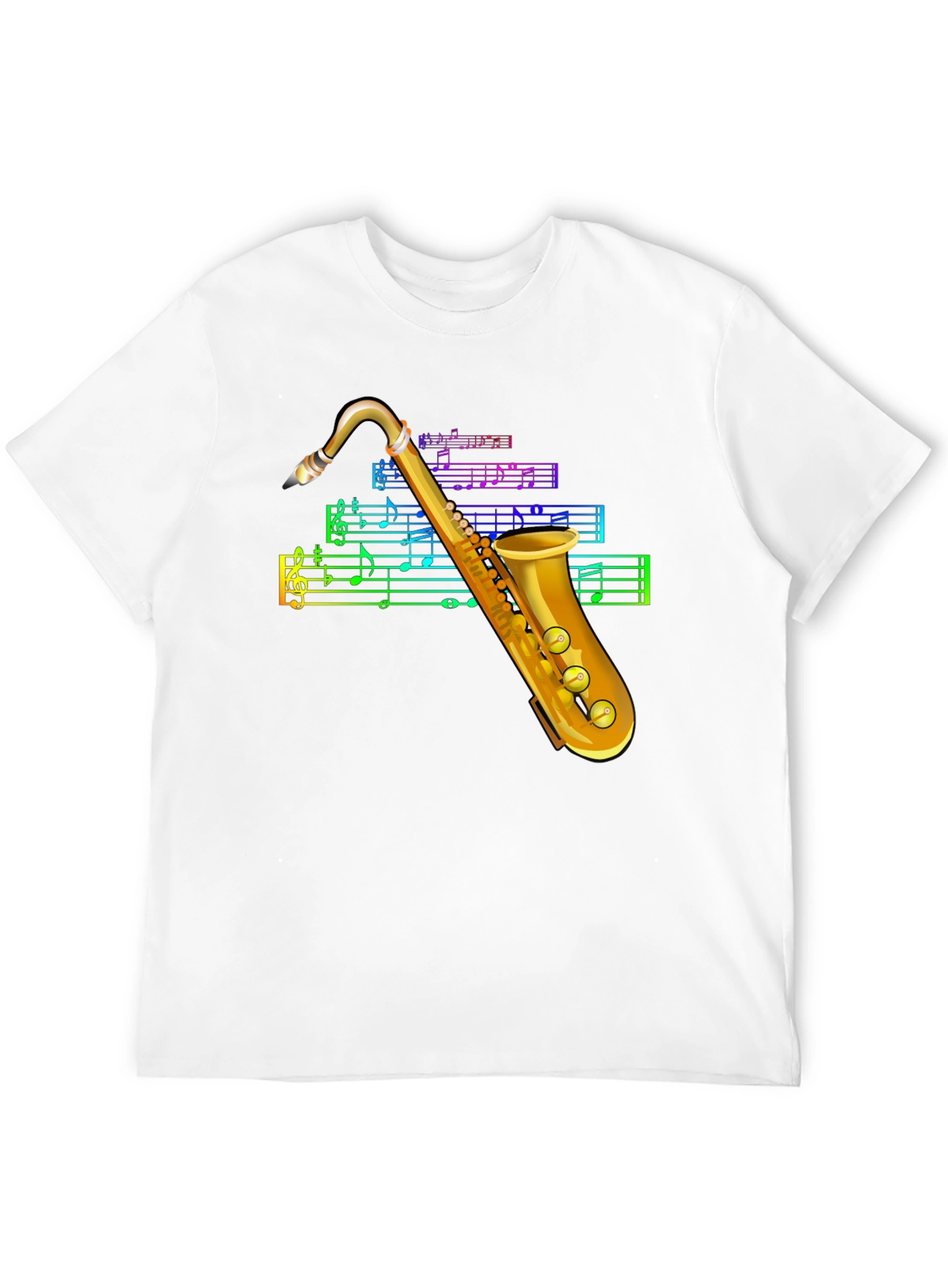 Black Saxophone Music T-Shirt view 12
