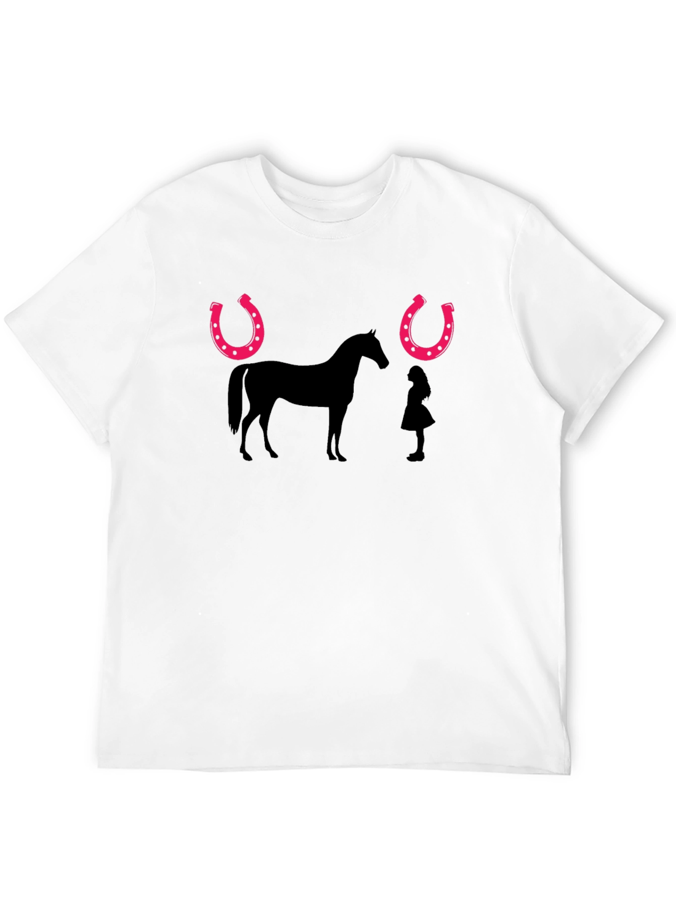 Black Horse and Girl Graphic Tee view 12