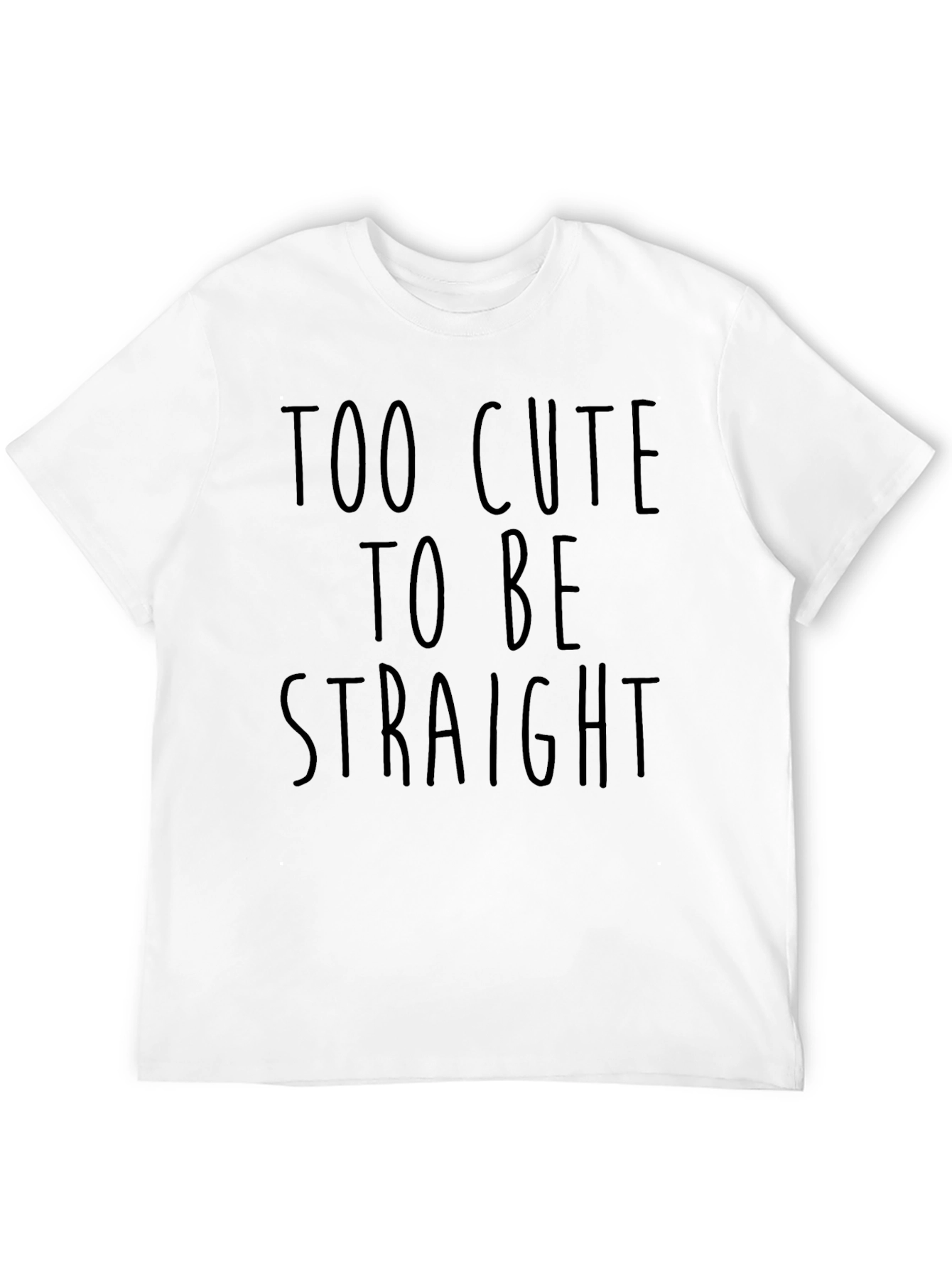 Black Too Cute to be Straight Graphic Tee - Black view 12