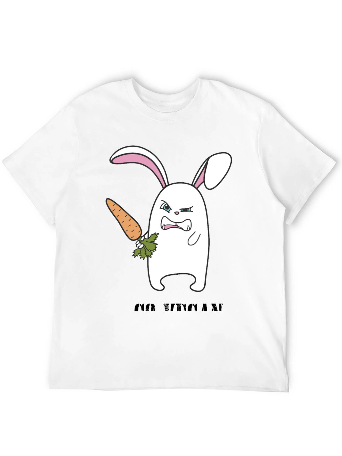 Black Angry Bunny Graphic T-Shirt -  Cute and Edgy Design view 12