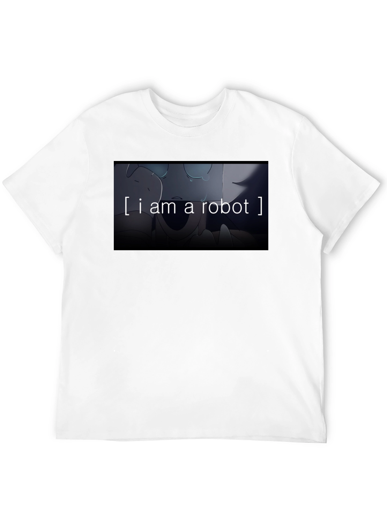 Black I am a Robot T-Shirt - Black Crew Neck Graphic Tee view 12