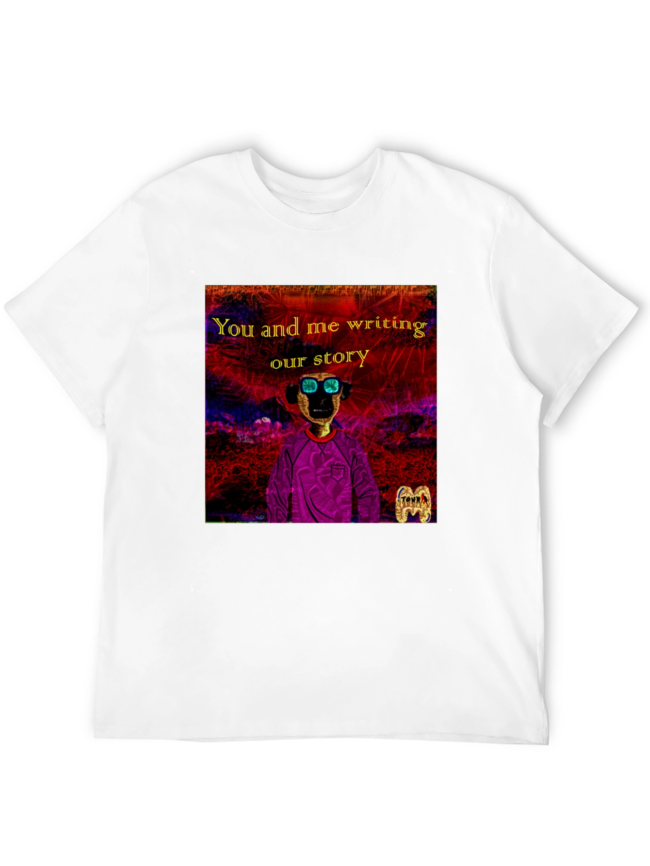 Black Unique Graphic T-Shirt - You and Me Writing Our Story view 12