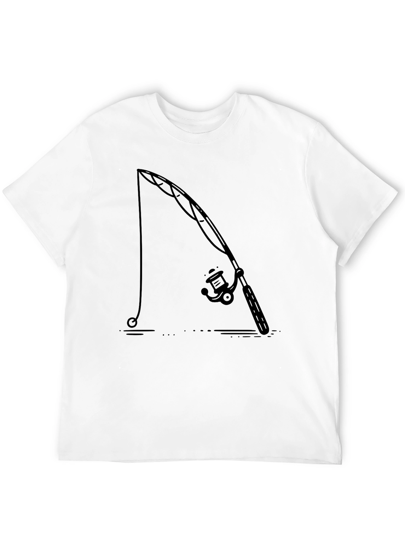 Black Fishing Rod Graphic Tee - Black Cotton Comfort view 12