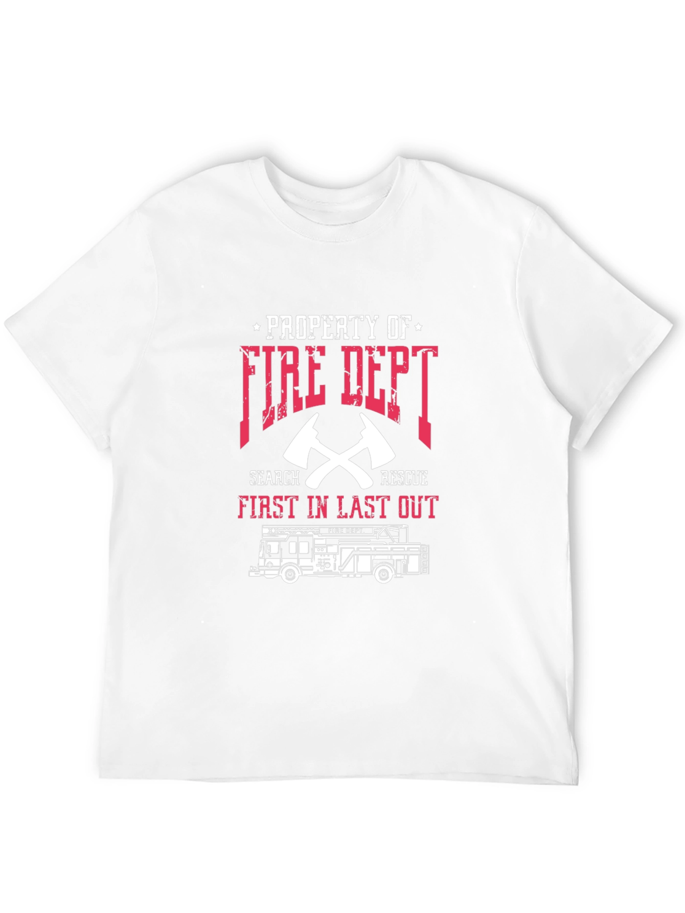 Black Fire Dept. T-Shirt: First In Last Out Firefighter Tee view 12