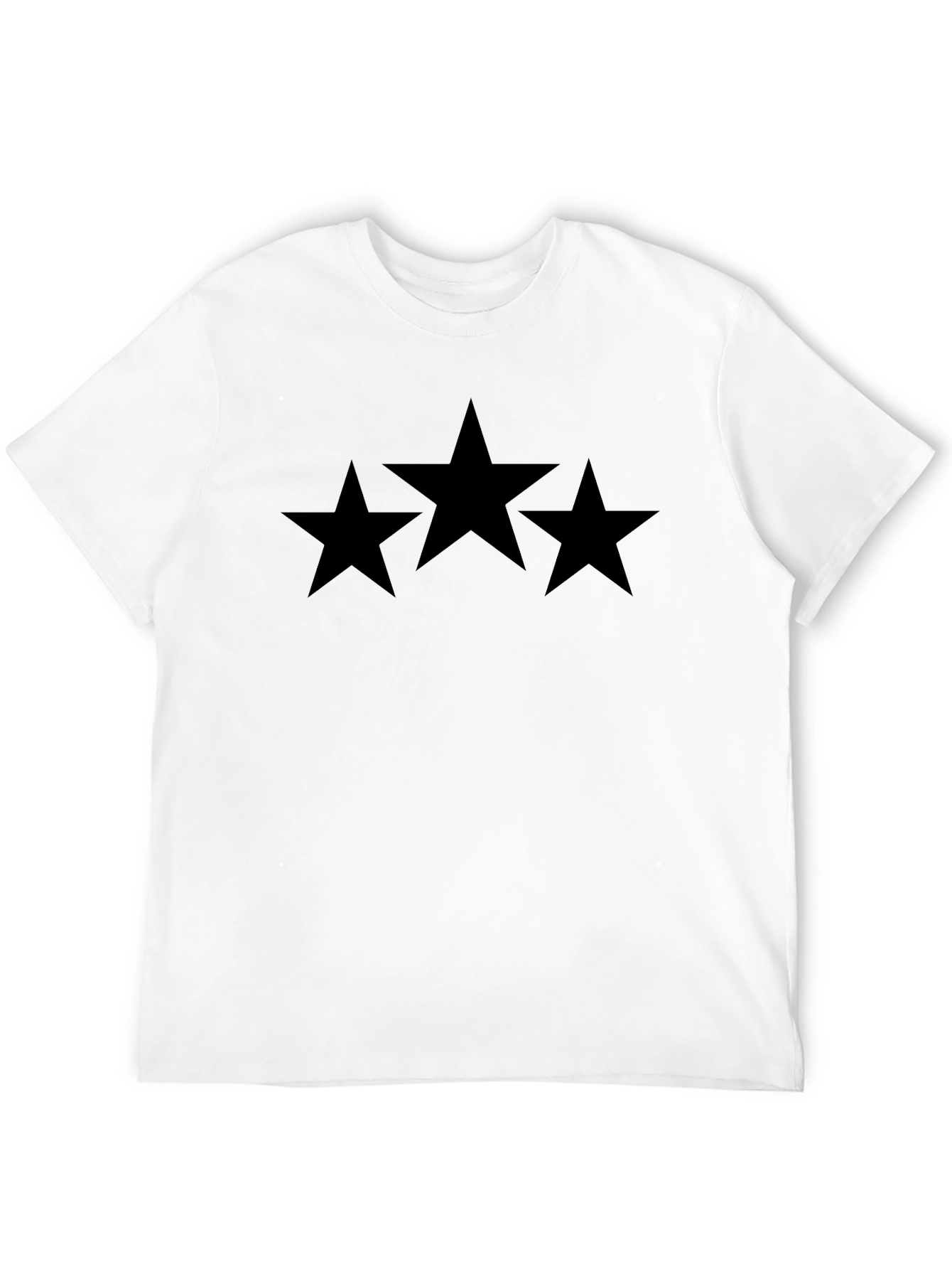 Black Classic Black T-Shirt with Bold Star Design view 12