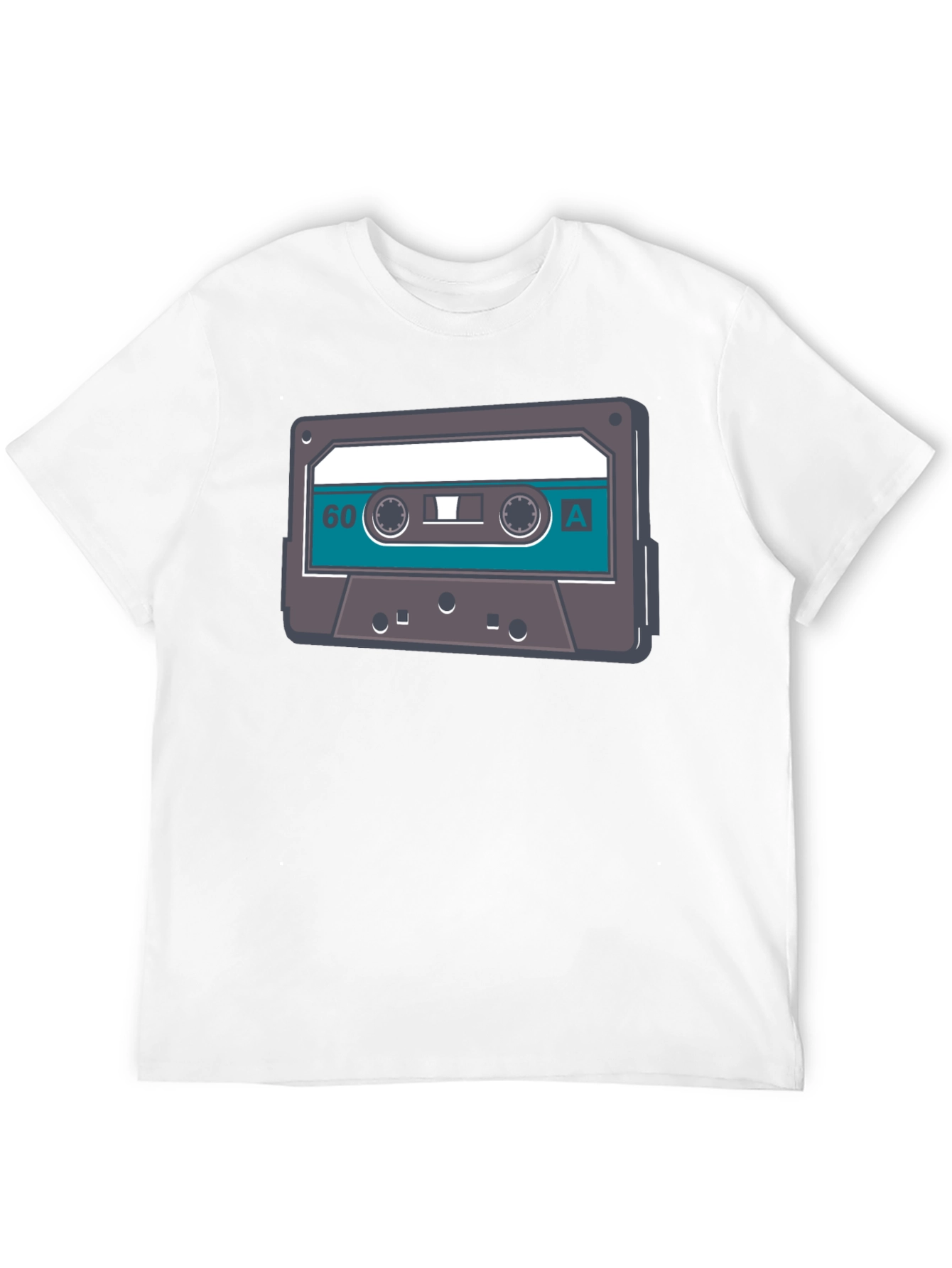 Black Retro Cassette Tape Graphic Tee - Black Cotton T-Shirt view 12