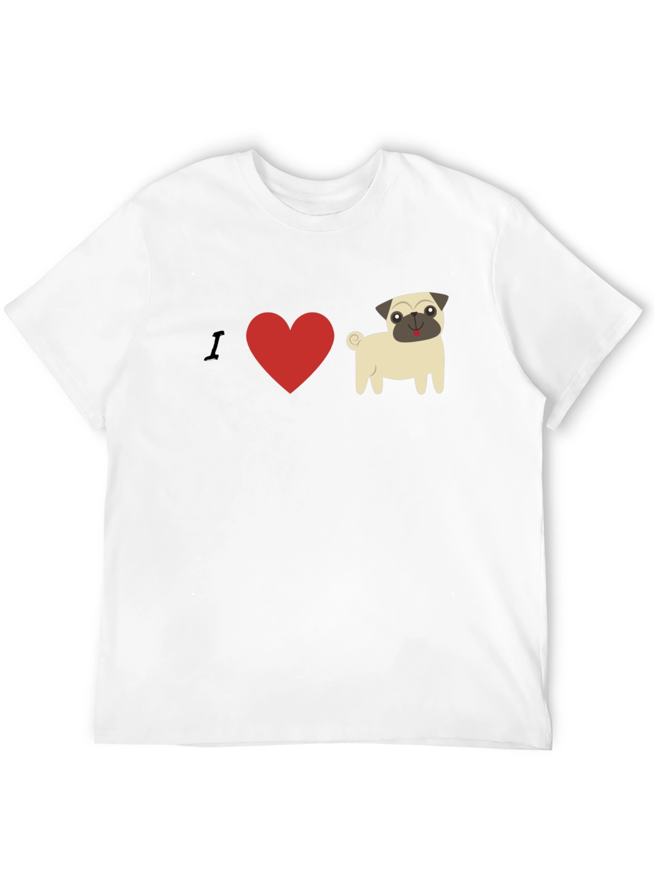 Black I Heart Pugs Graphic Tee - Mens Black T-Shirt view 12