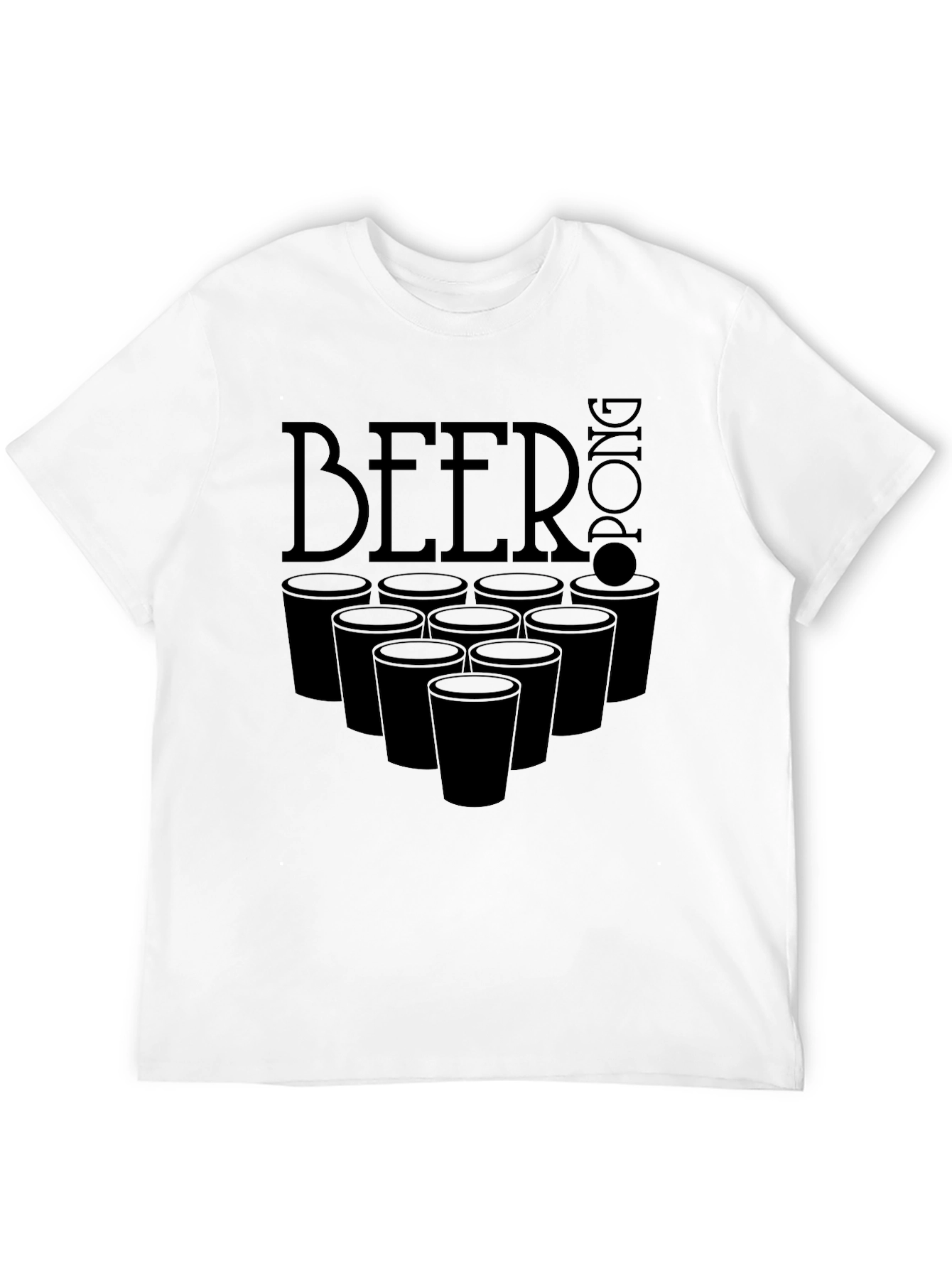 Black Beer Pong Graphic T-Shirt - Black Short Sleeve Tee view 12