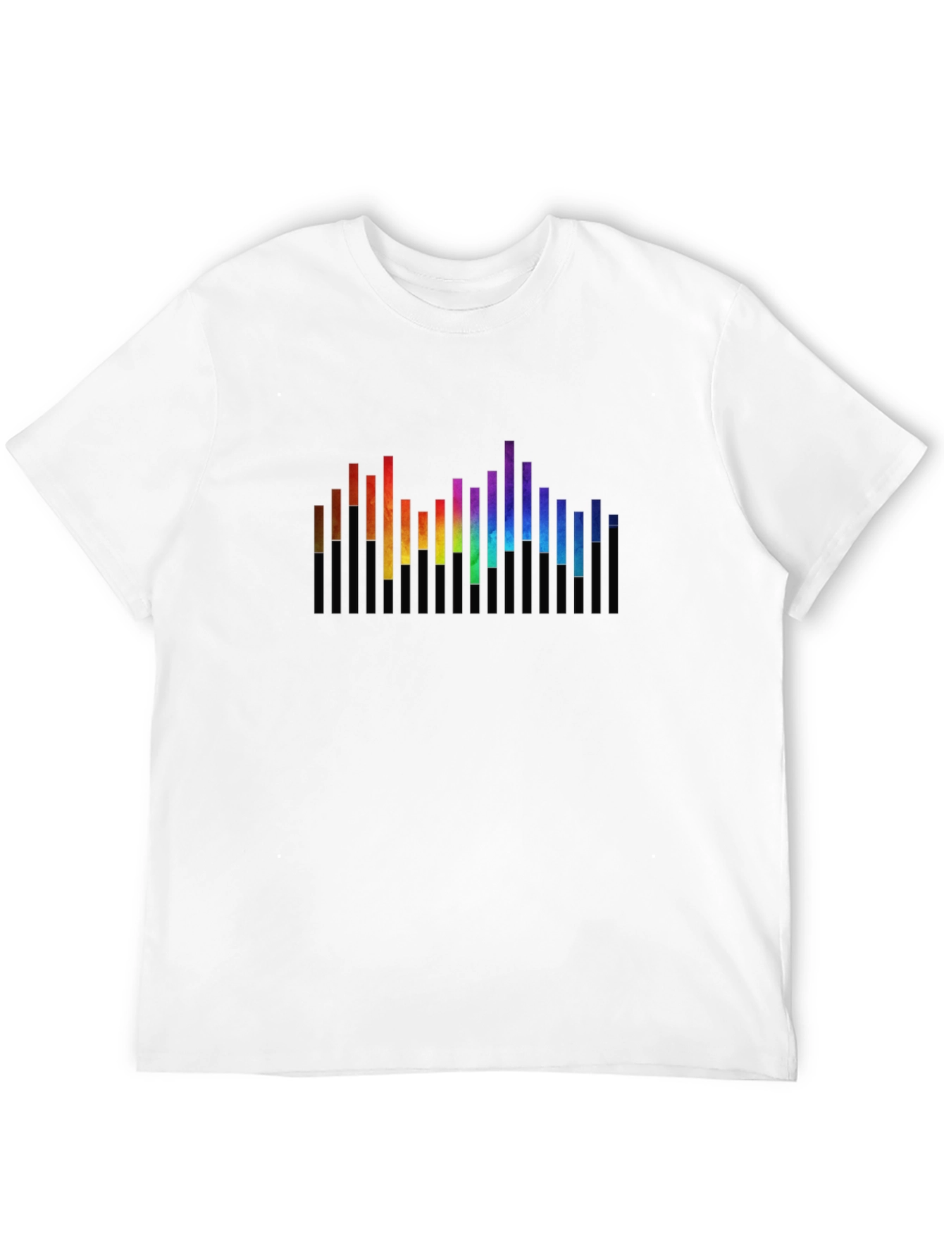 Black Rainbow Spectrum Graphic Black T-Shirt view 12