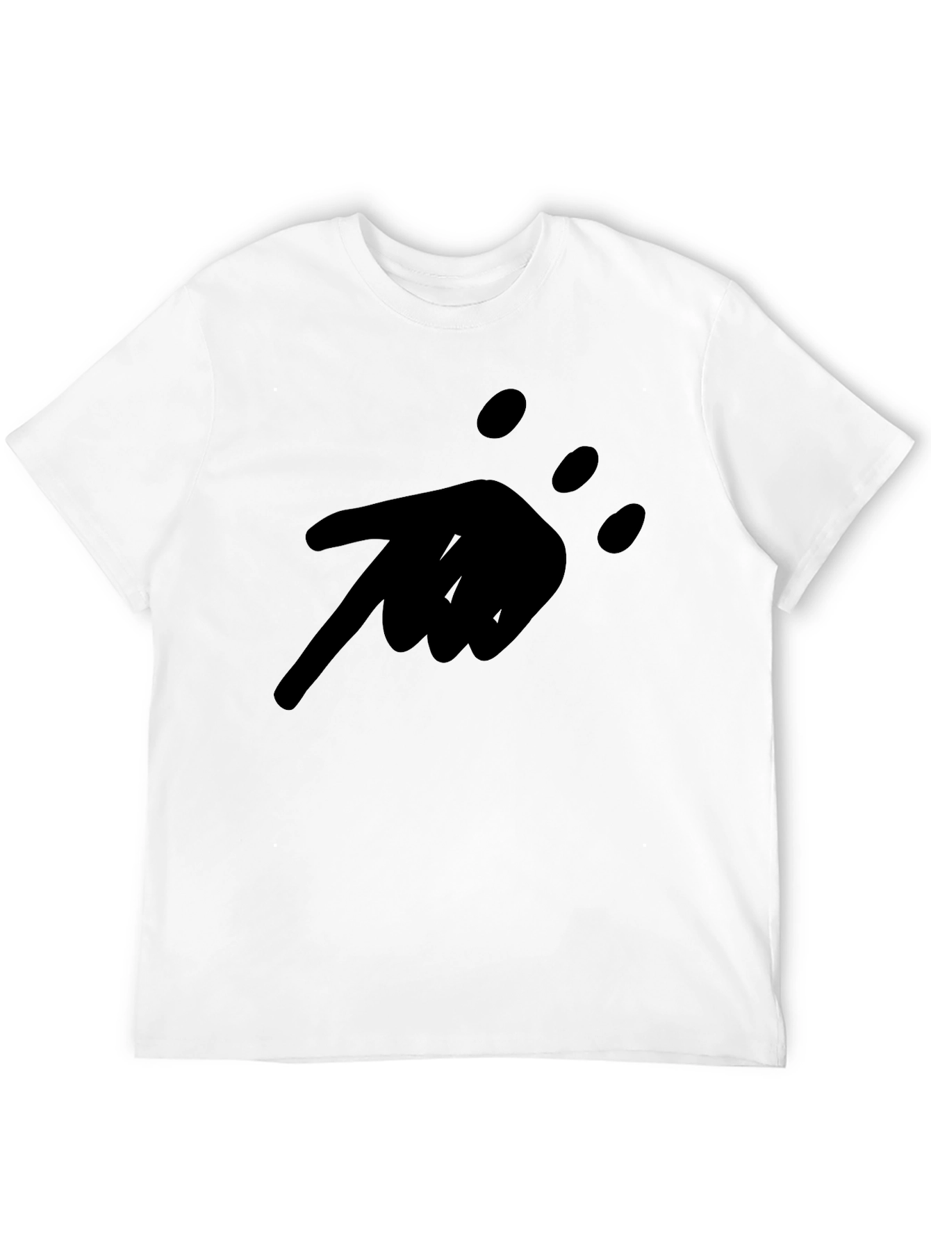 Black Men's Black Graphic Tee - Pointing Hand Design view 12