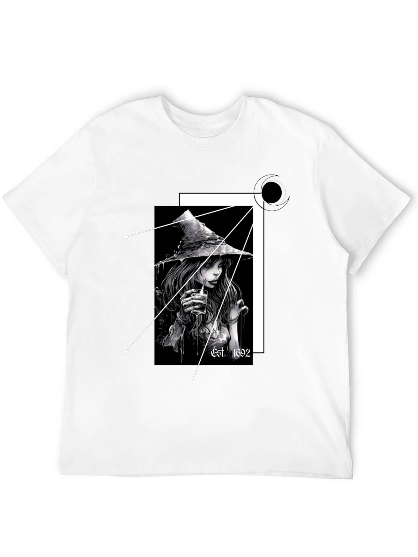 Black Witch T-Shirt - Est. 1692 - Black Cotton Tee view 12