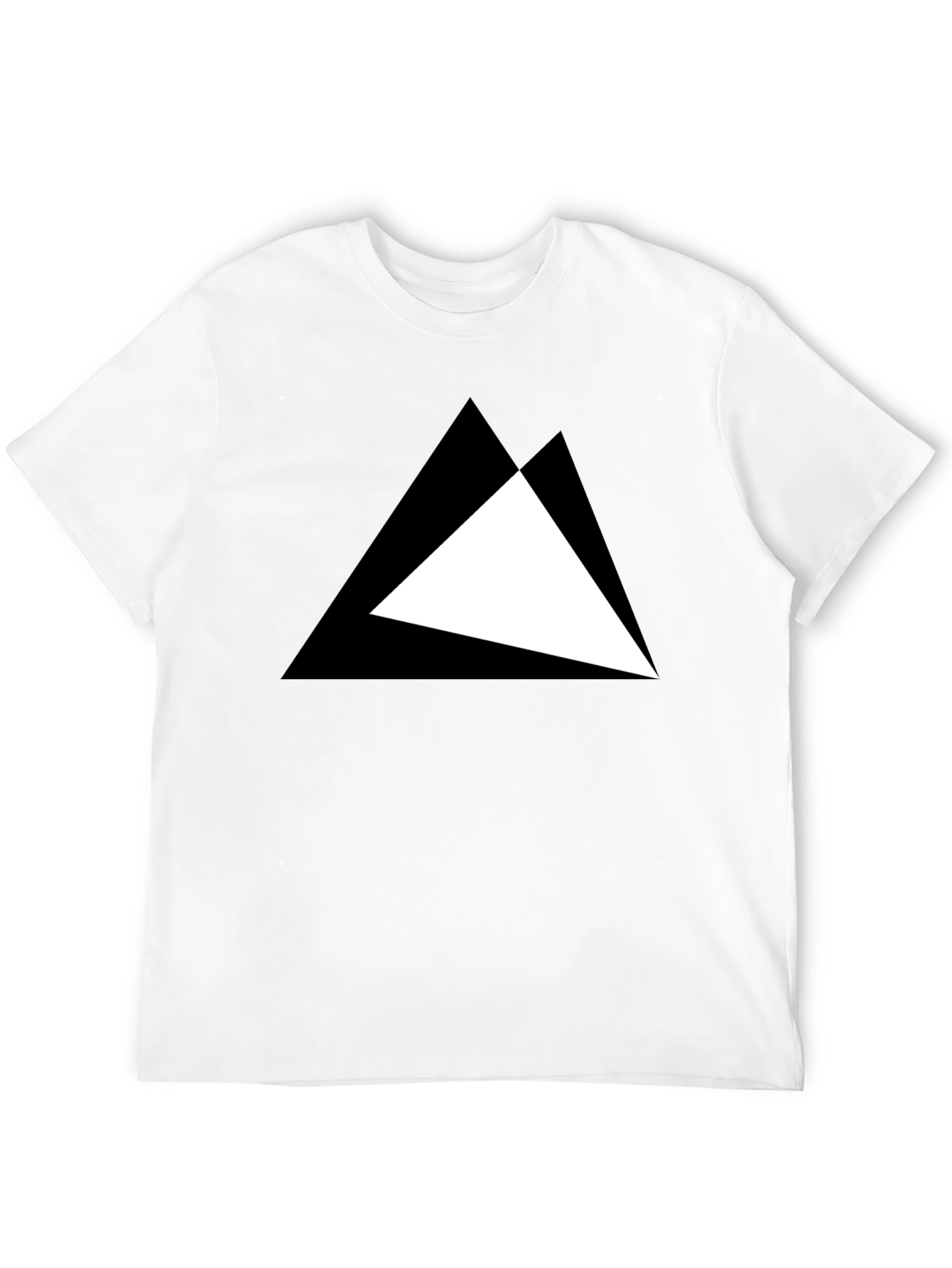 Black Modern Triangle Graphic Black T-Shirt view 12