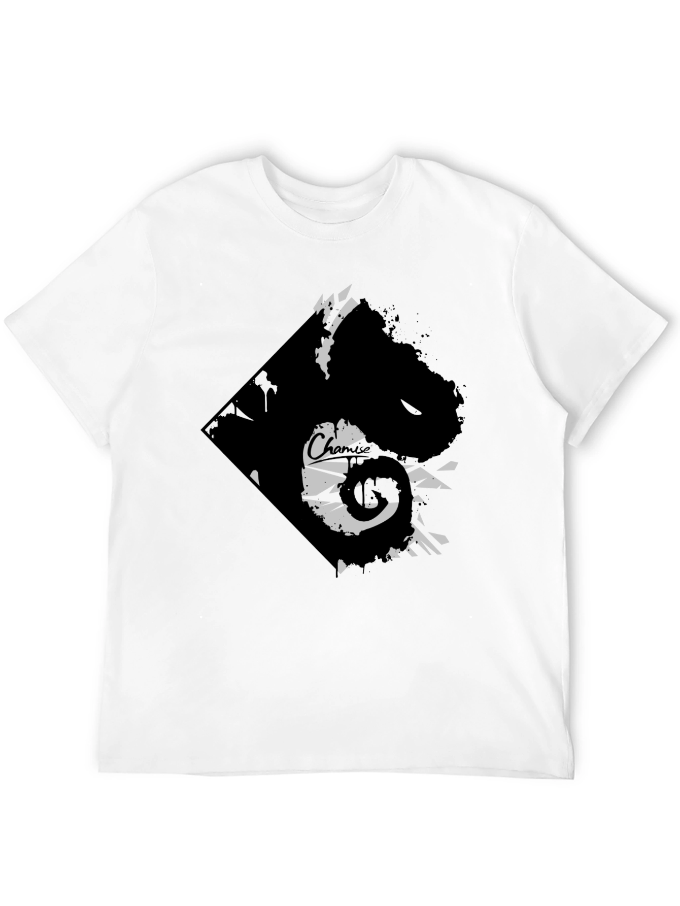 Black Edgy Graphic Tee - Black Cotton Blend view 12