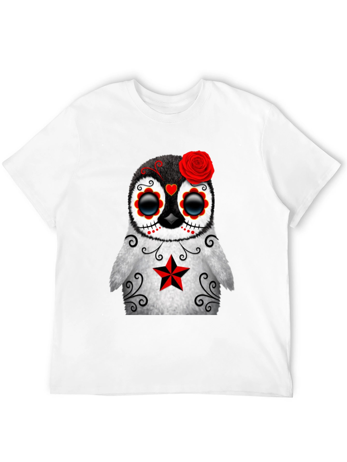 Black Sugar Skull Penguin T-Shirt - Day of the Dead view 12