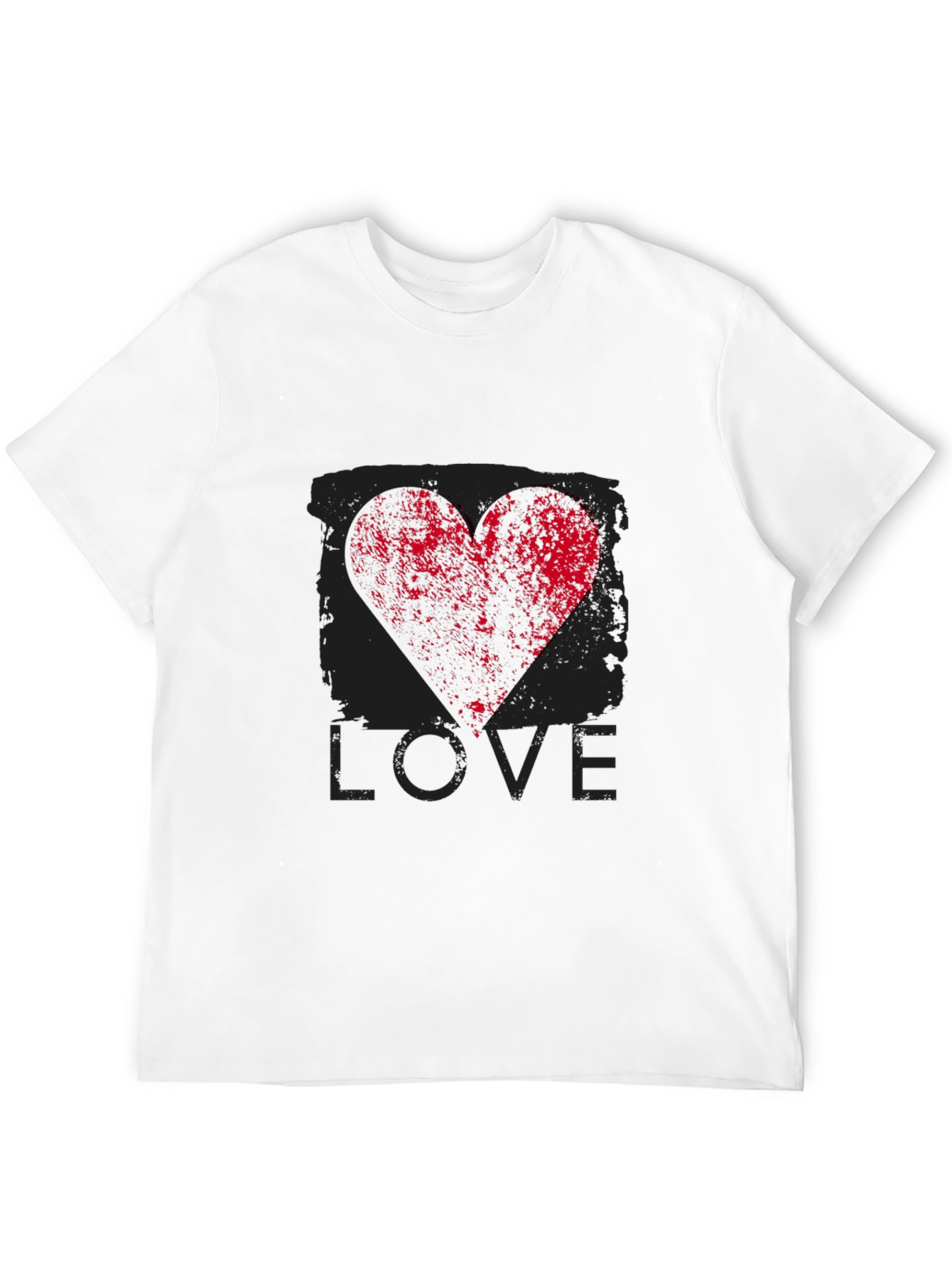 Black Men's Black LOVE Heart Graphic T-Shirt view 12