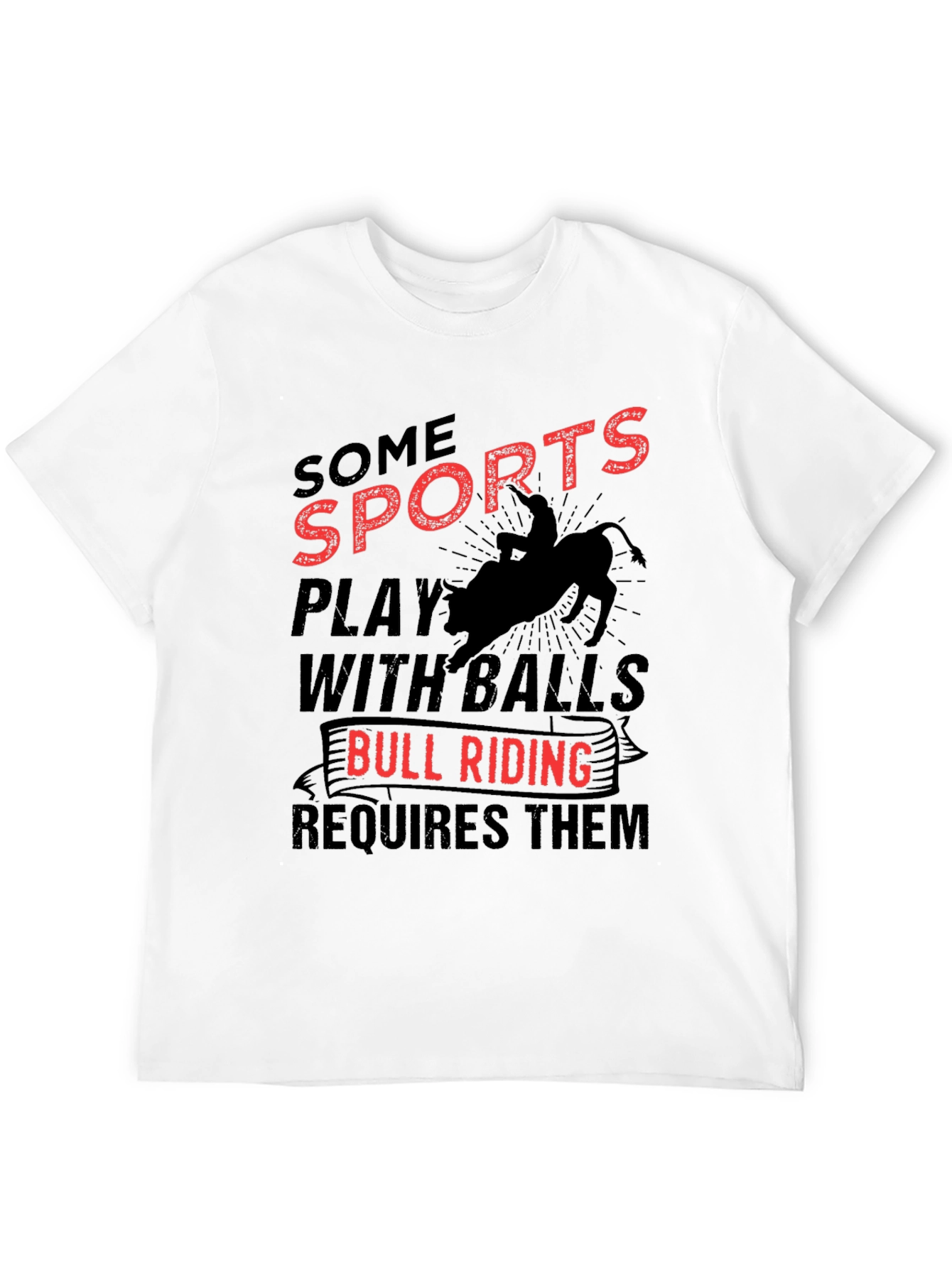 Black Bull Riding Balls T-Shirt Rodeo Cowboy Gift view 12