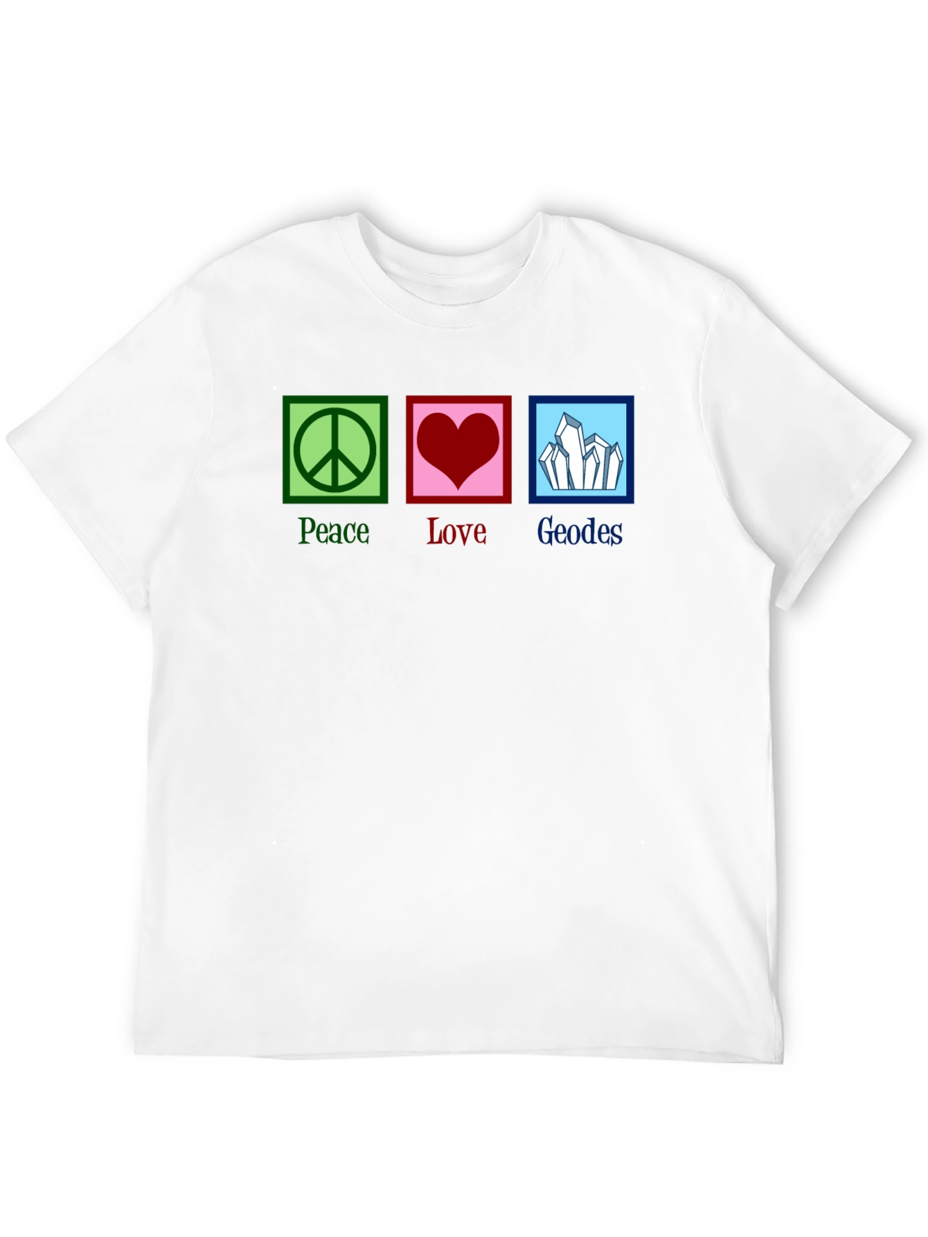 Black Peace Love Geodes Graphic Tee - Unisex Black T-Shirt view 12