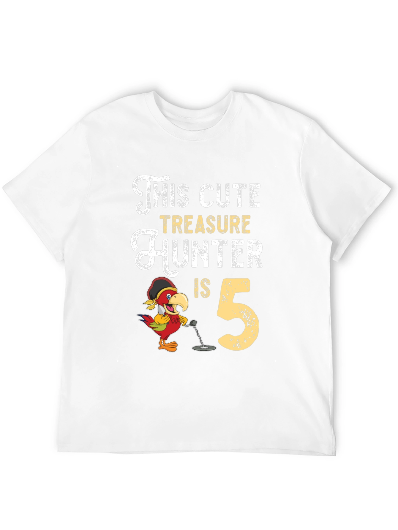 Black Cute Treasure Hunter 5th Birthday Black T-Shirt view 12