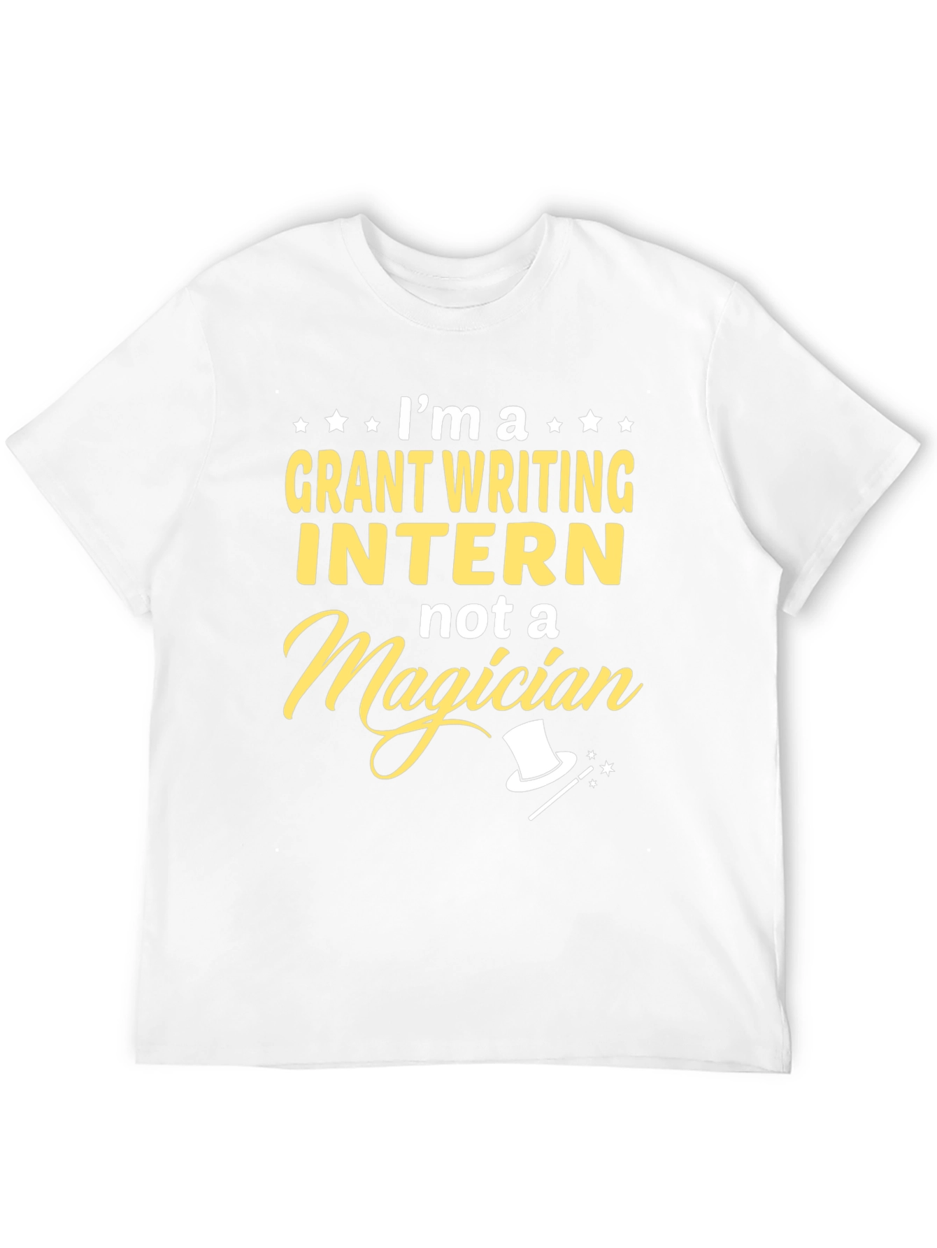 Black Grant Writing Intern T-Shirt - Funny Magician Tee view 12