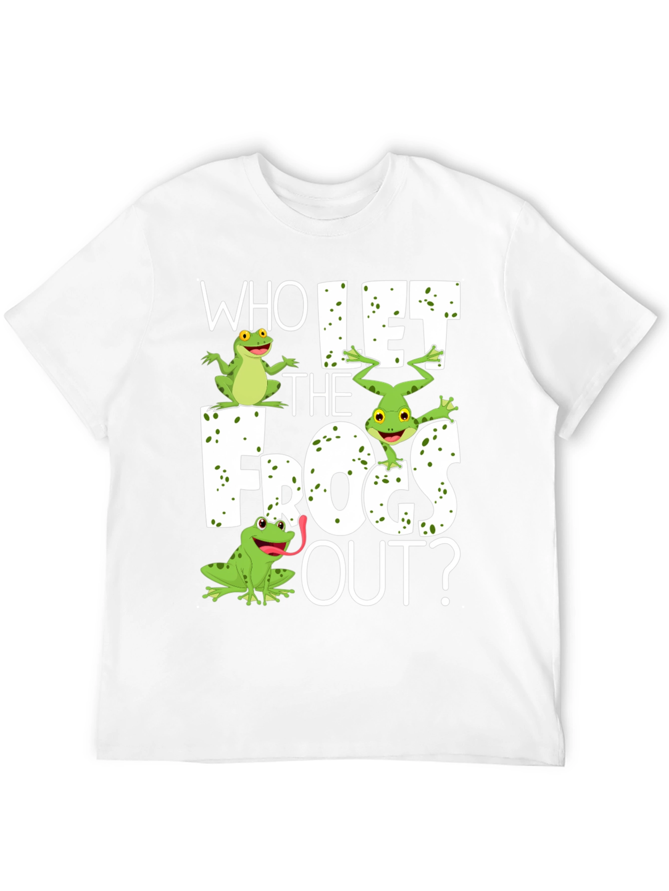 Black Who Let the Frogs Out? T-Shirt view 12