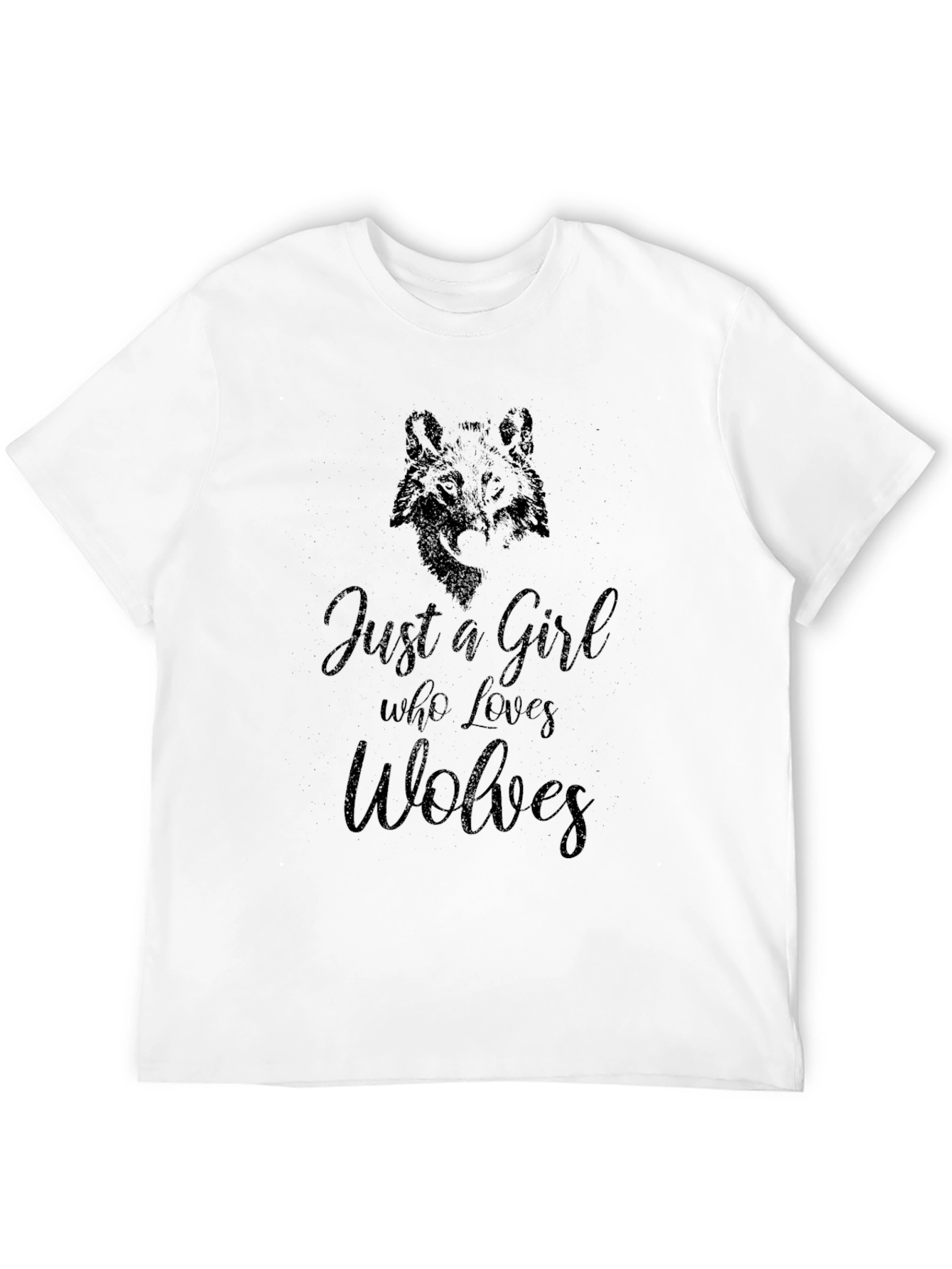 Black Just A Girl Who Loves Wolves Black T-Shirt view 12
