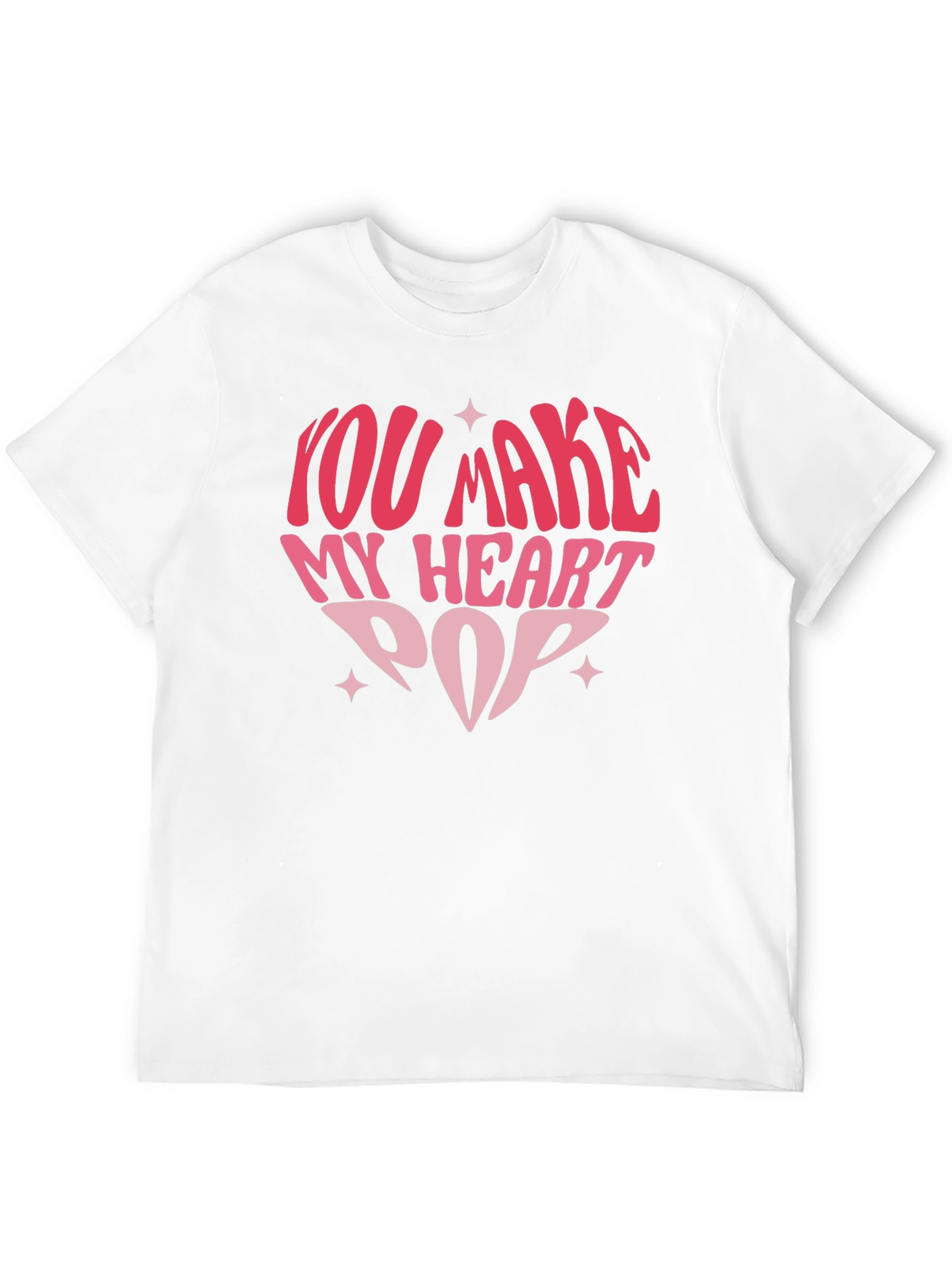 Black You Make My Heart Pop Graphic Tee - Black Unisex T-Shirt view 12