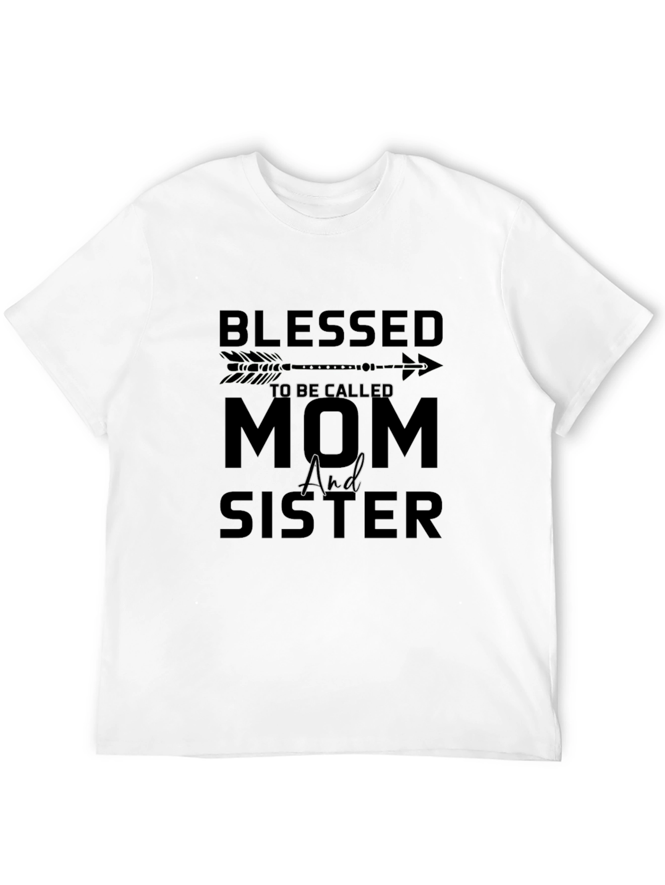Black Blessed Mom & Sister Black T-Shirt view 12
