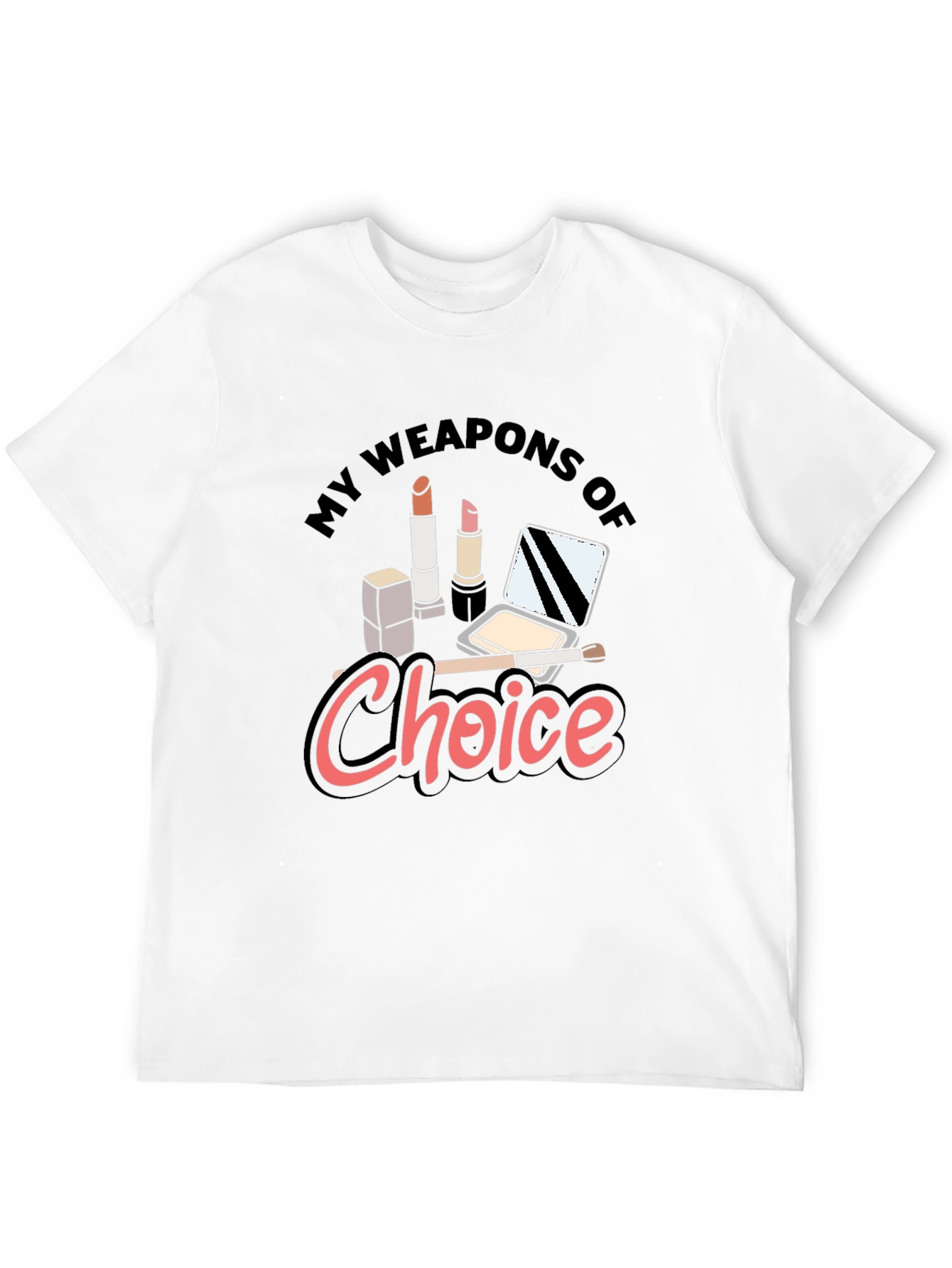 Black My Weapons of Choice Makeup T-Shirt view 12