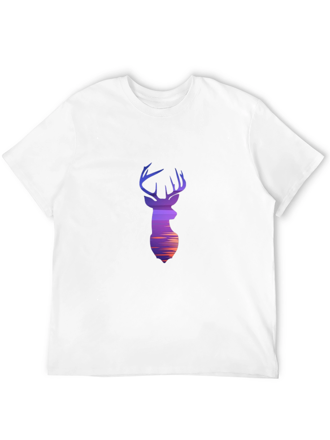Black Deer Silhouette Graphic Black T-Shirt view 12