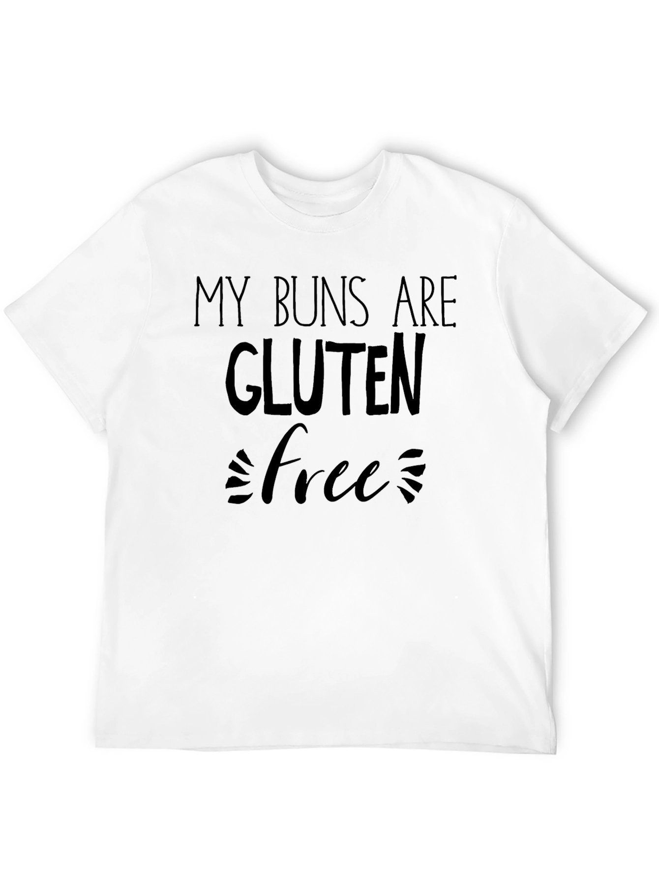 Black Gluten Free Buns Funny Men's T-Shirt view 12