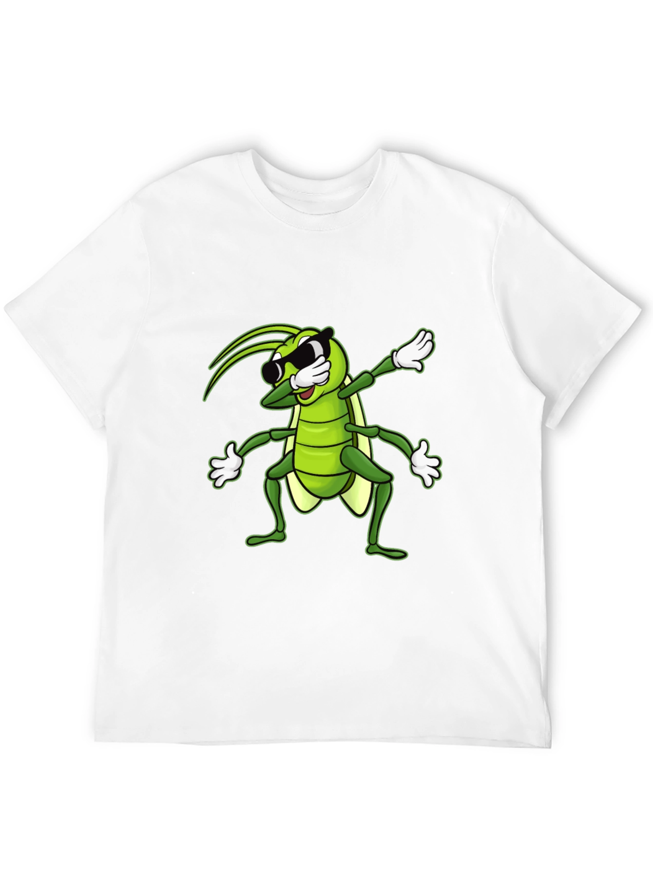 Black Dabbing Grasshopper Graphic Tee - Cool Bug T-Shirt view 12