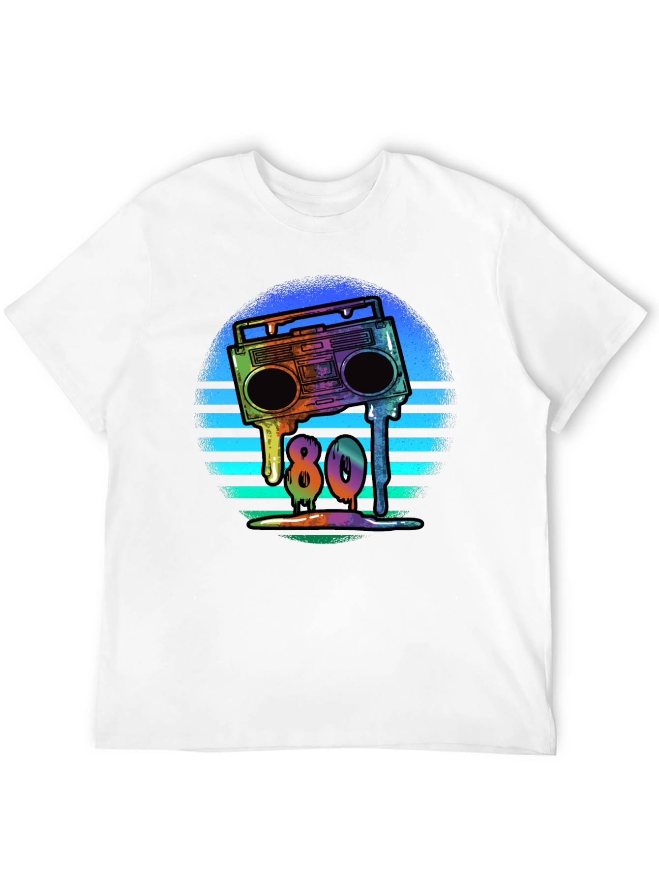Black Retro 80s Boombox T-Shirt - Meltdown Design view 12