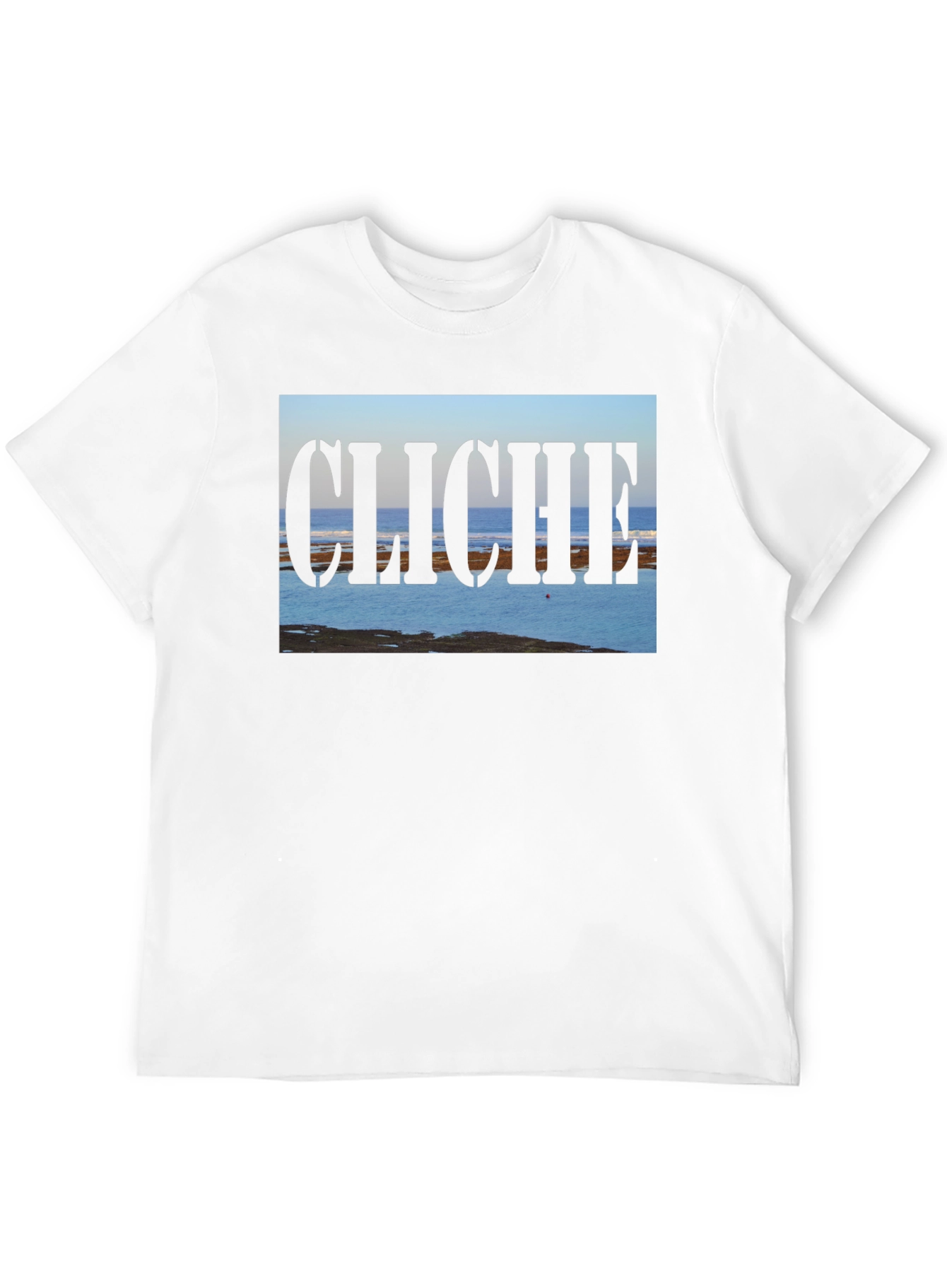 Black Cliche Ocean View Men's Black T-Shirt view 12