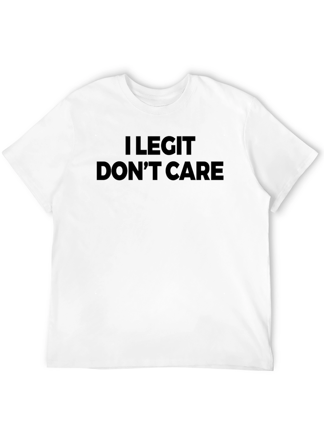 Black I Legit Don't Care Graphic Tee - Black Unisex T-Shirt view 12