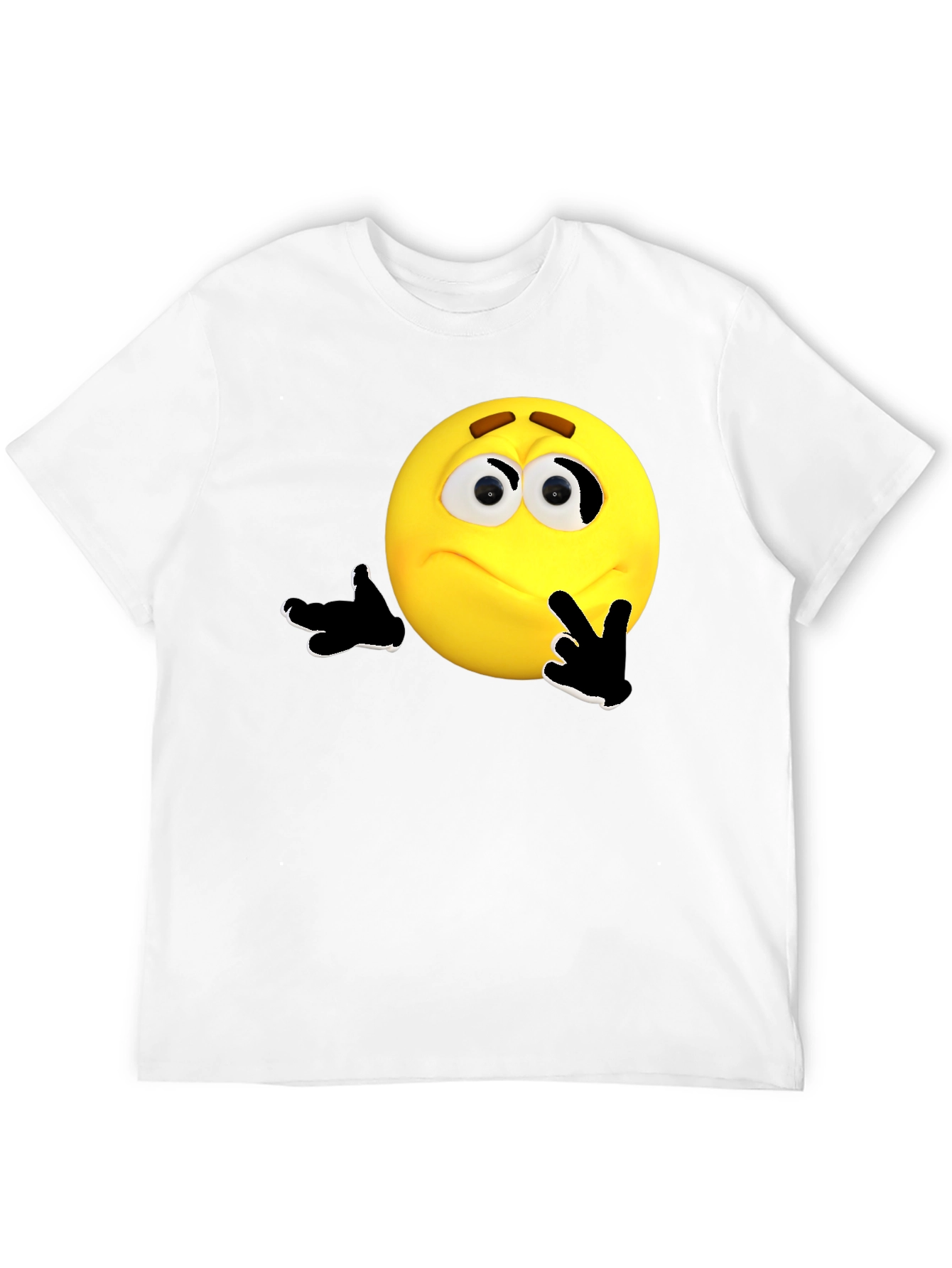 Black Thinking Emoji Graphic T-Shirt view 12
