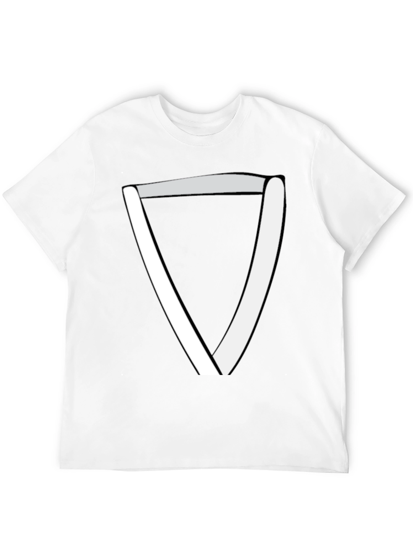 Black Modern Geometric Triangle T-Shirt - Black view 12