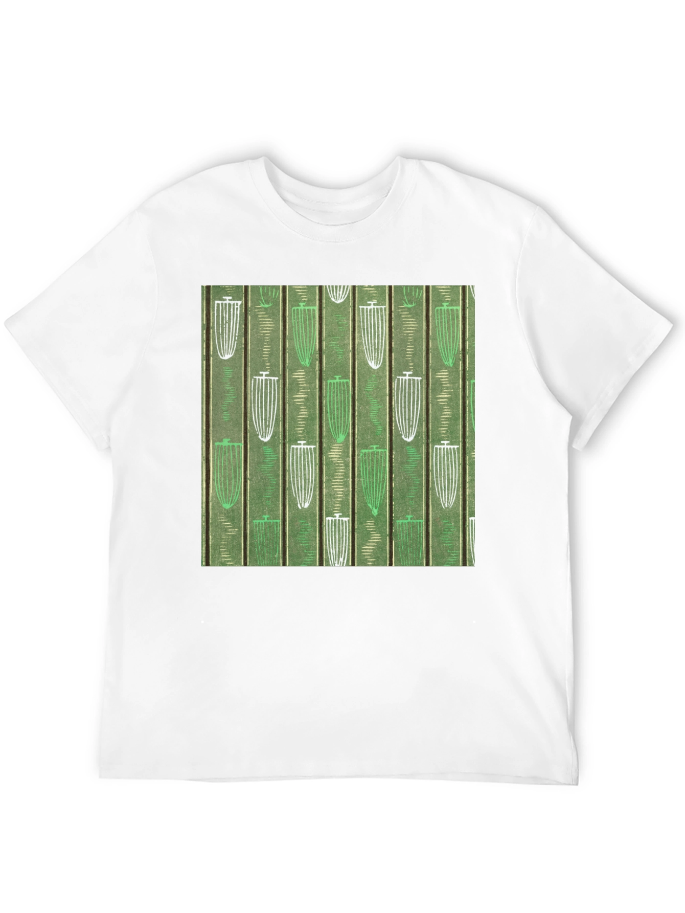 Black Green Patterned Graphic Tee view 12