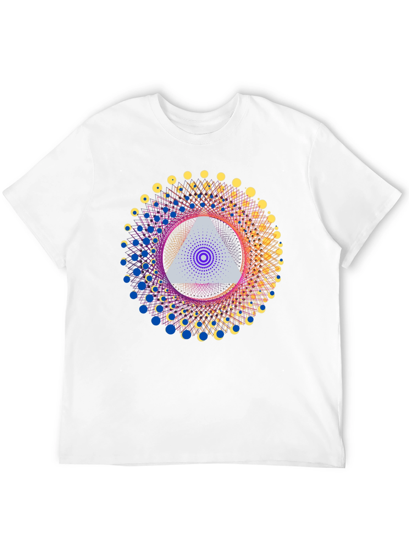 Black Geometric Design T-Shirt - Abstract Triangle Print view 12